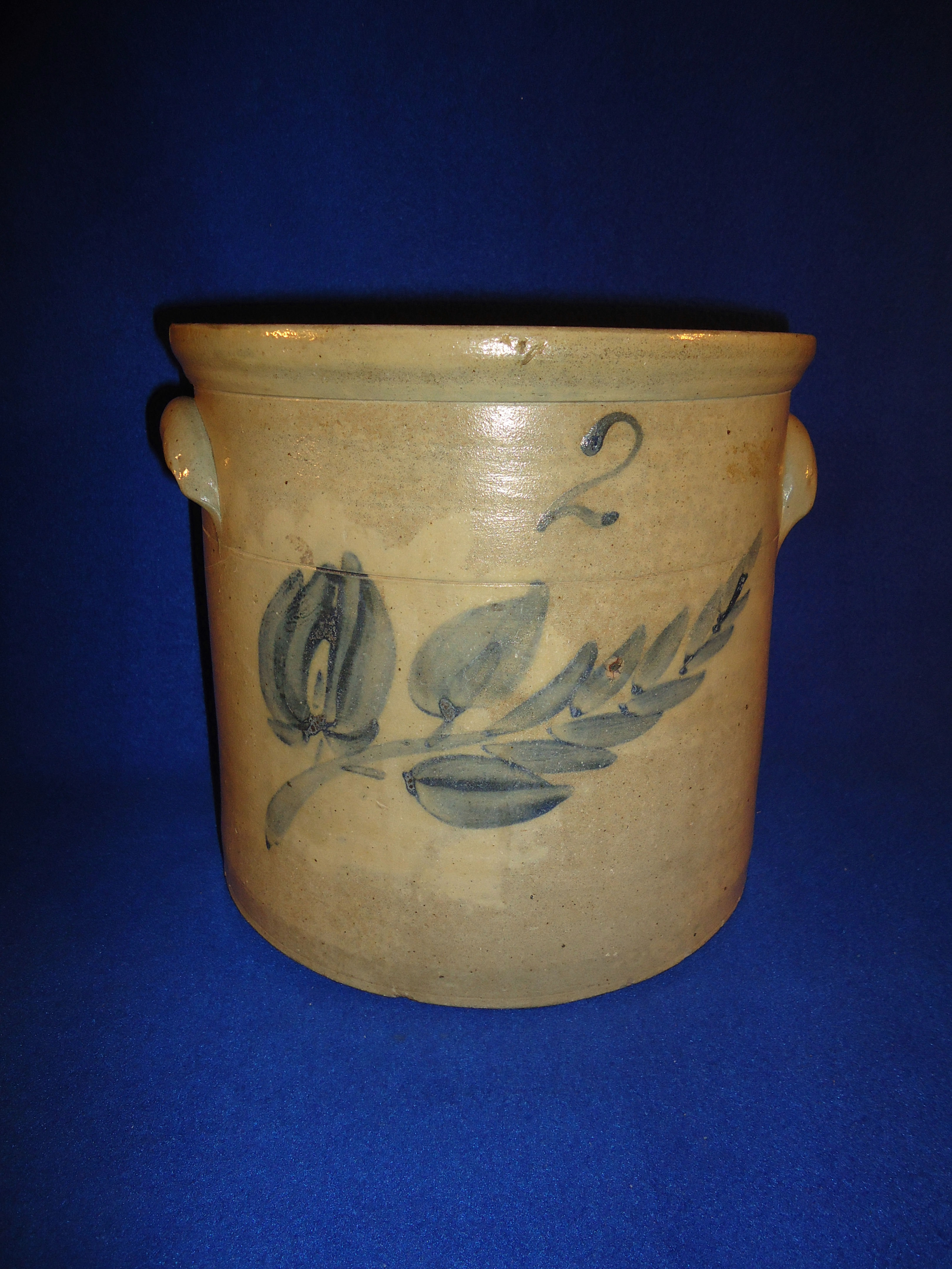 2 Gallon Stoneware Crock with Floral Twig from the Northeast #11130