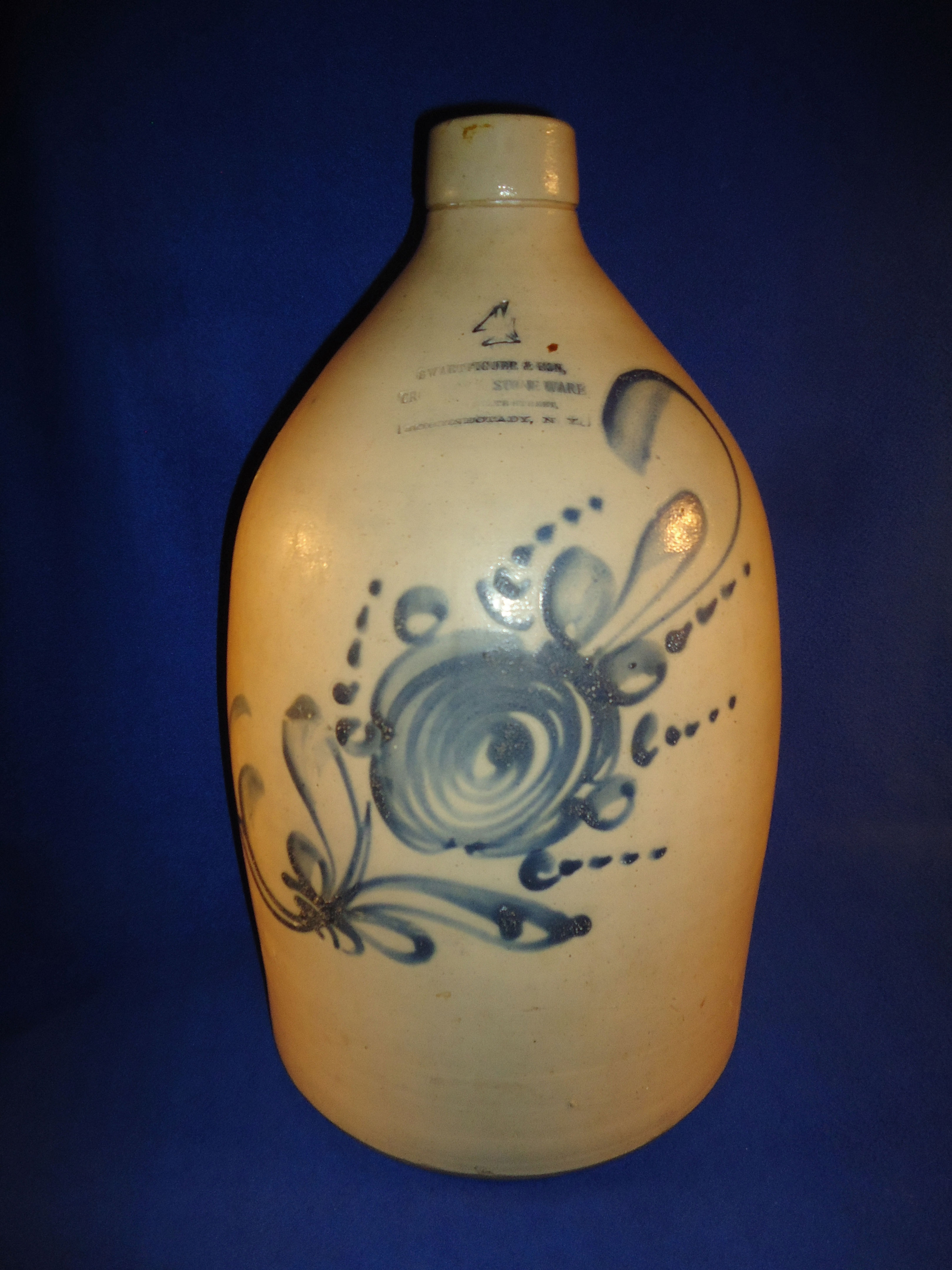 Swartfiguer, Crockery & Stoneware, Schenectady, New York 4 Gallon Jug #11863