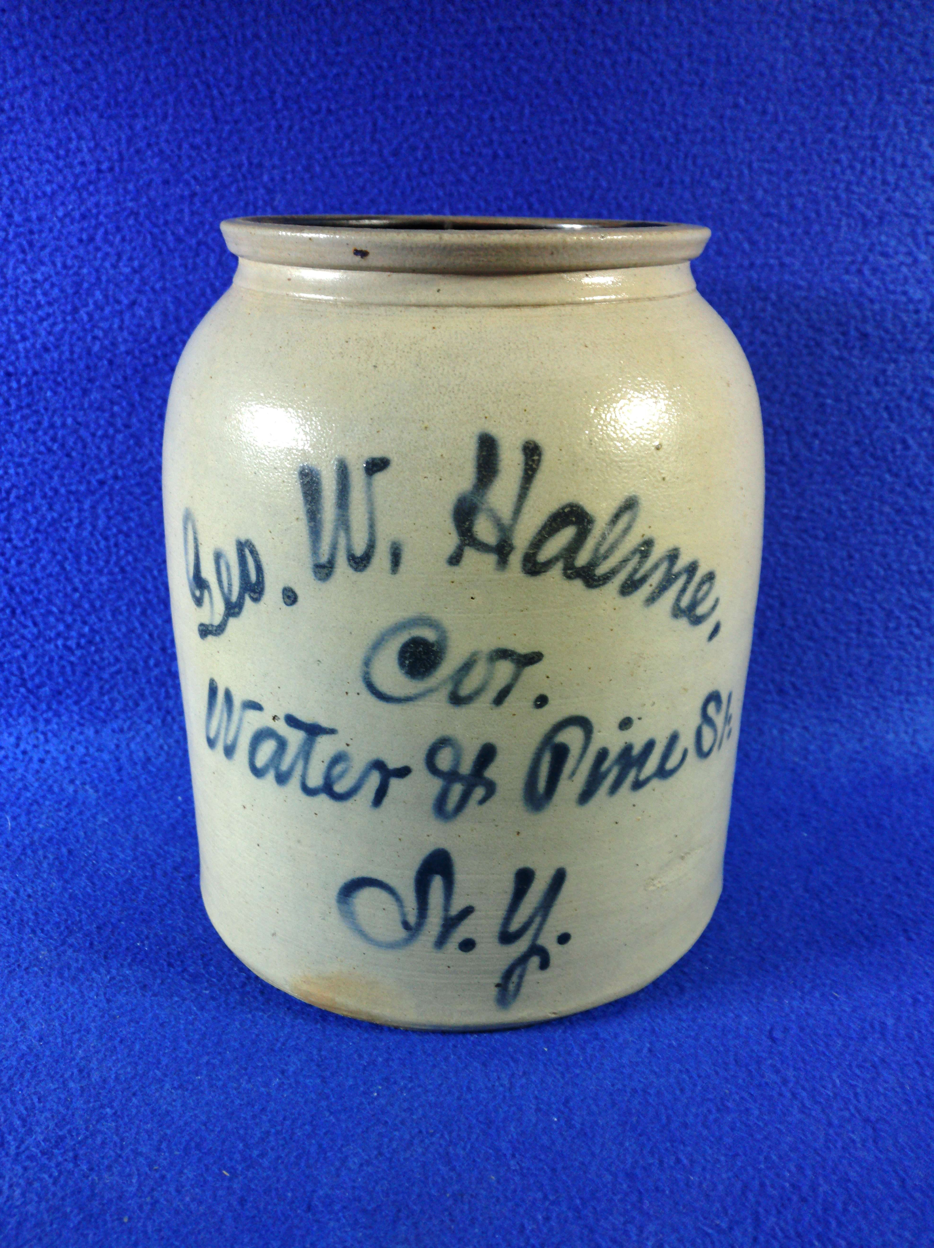George Halme, New York City Stoneware Snuff Jar #12753