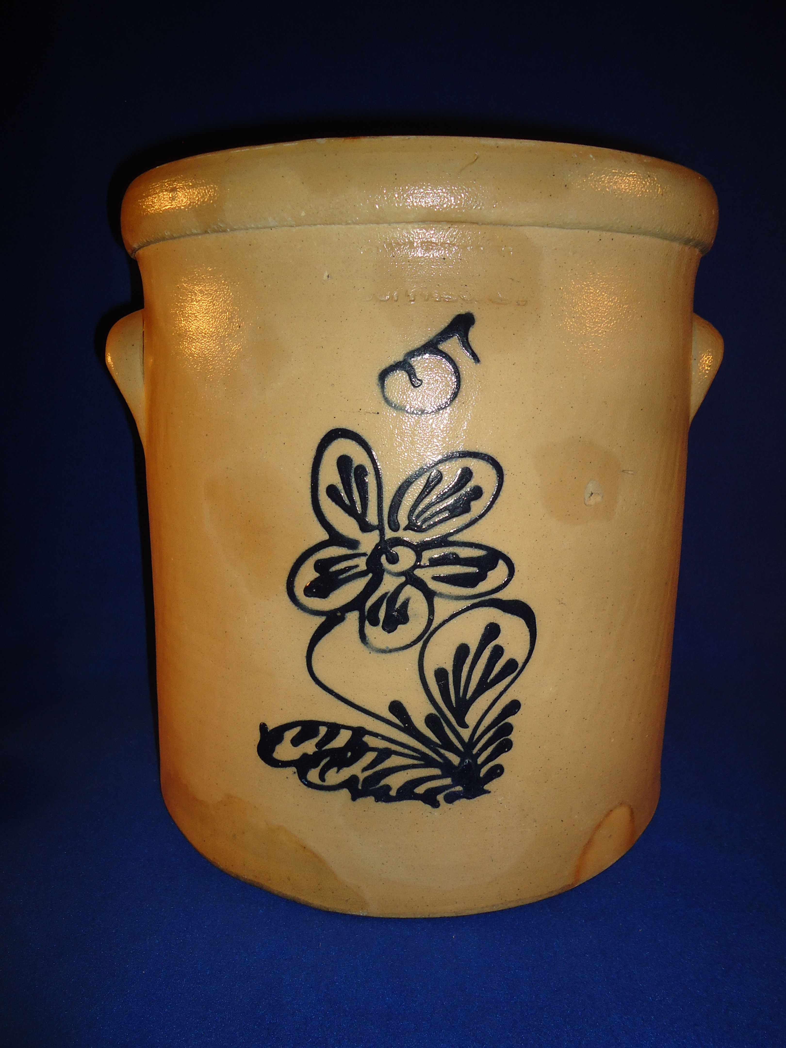 C. W. Braun, Buffalo, New York Stoneware 5 Gallon Crock with Daisy #11601