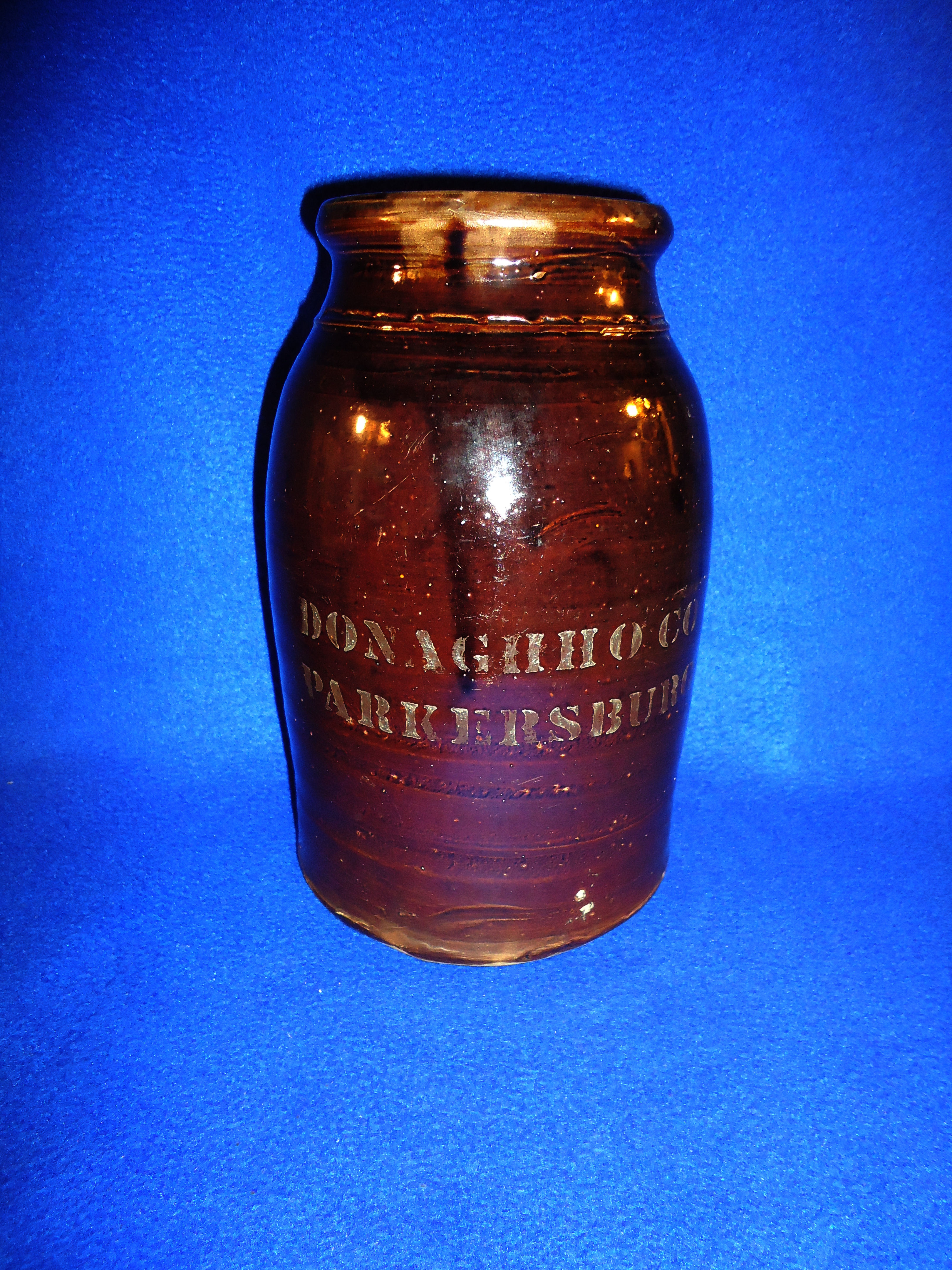 A. P. Donaghho, Parkersburg, West Virginia 1 Gallon Stoneware Wax Sealer #8494