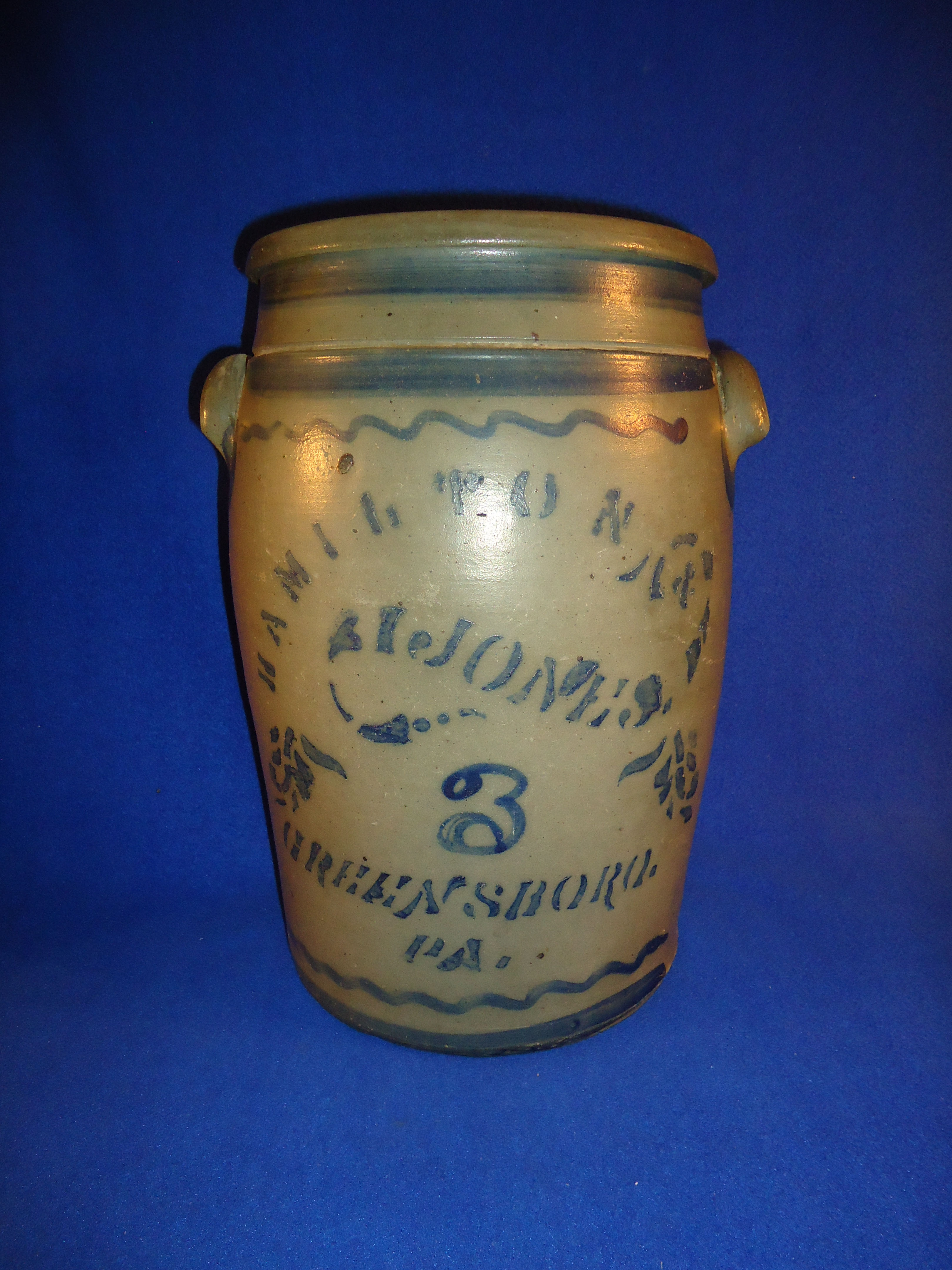 Hamilton & Jones, Greensboro, Pennsylvania Stoneware 3g Jar #10837