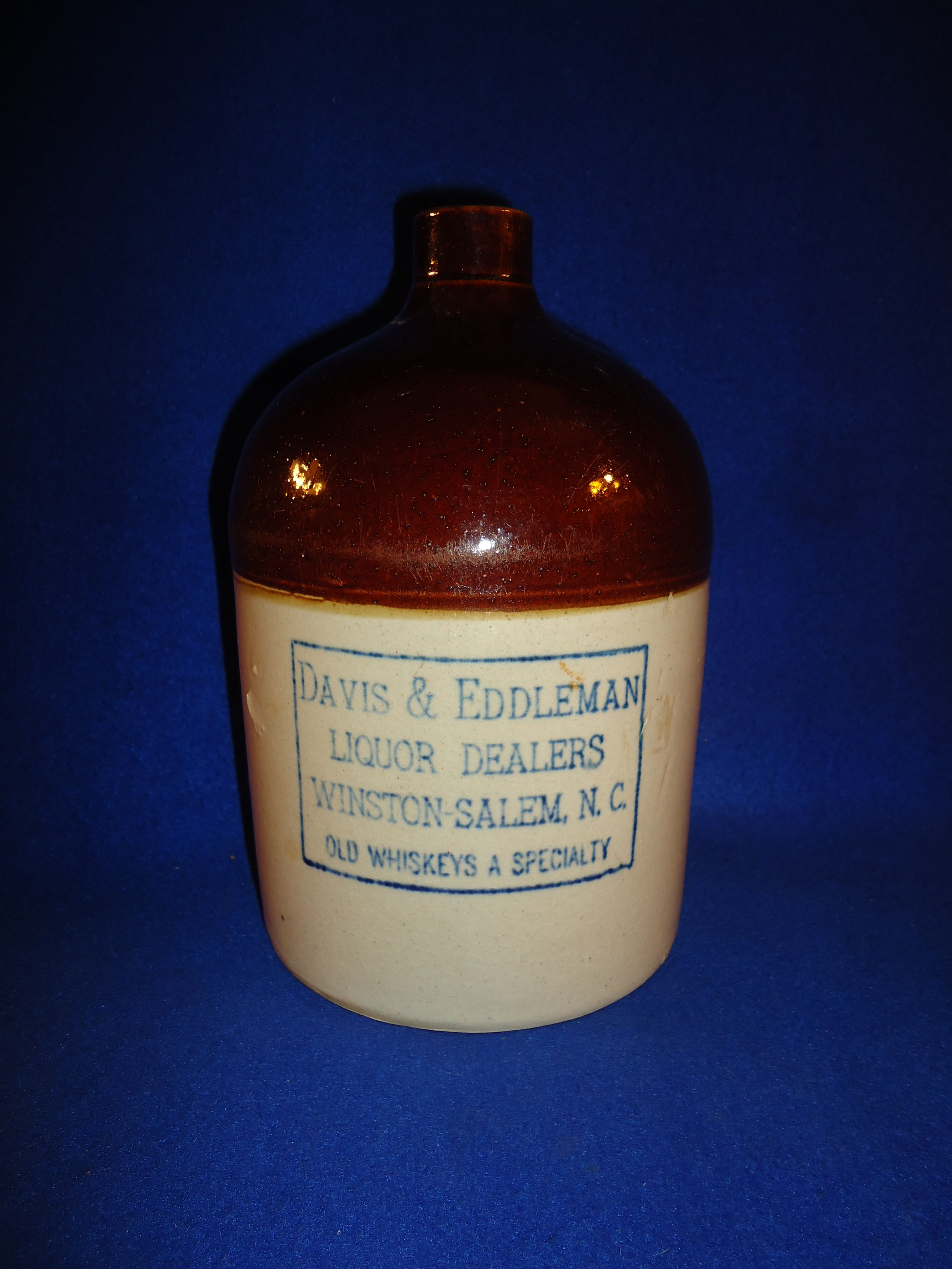Davis & Eddleman, Winston-Salem, North Carolina Stoneware Whiskey Jug #11580