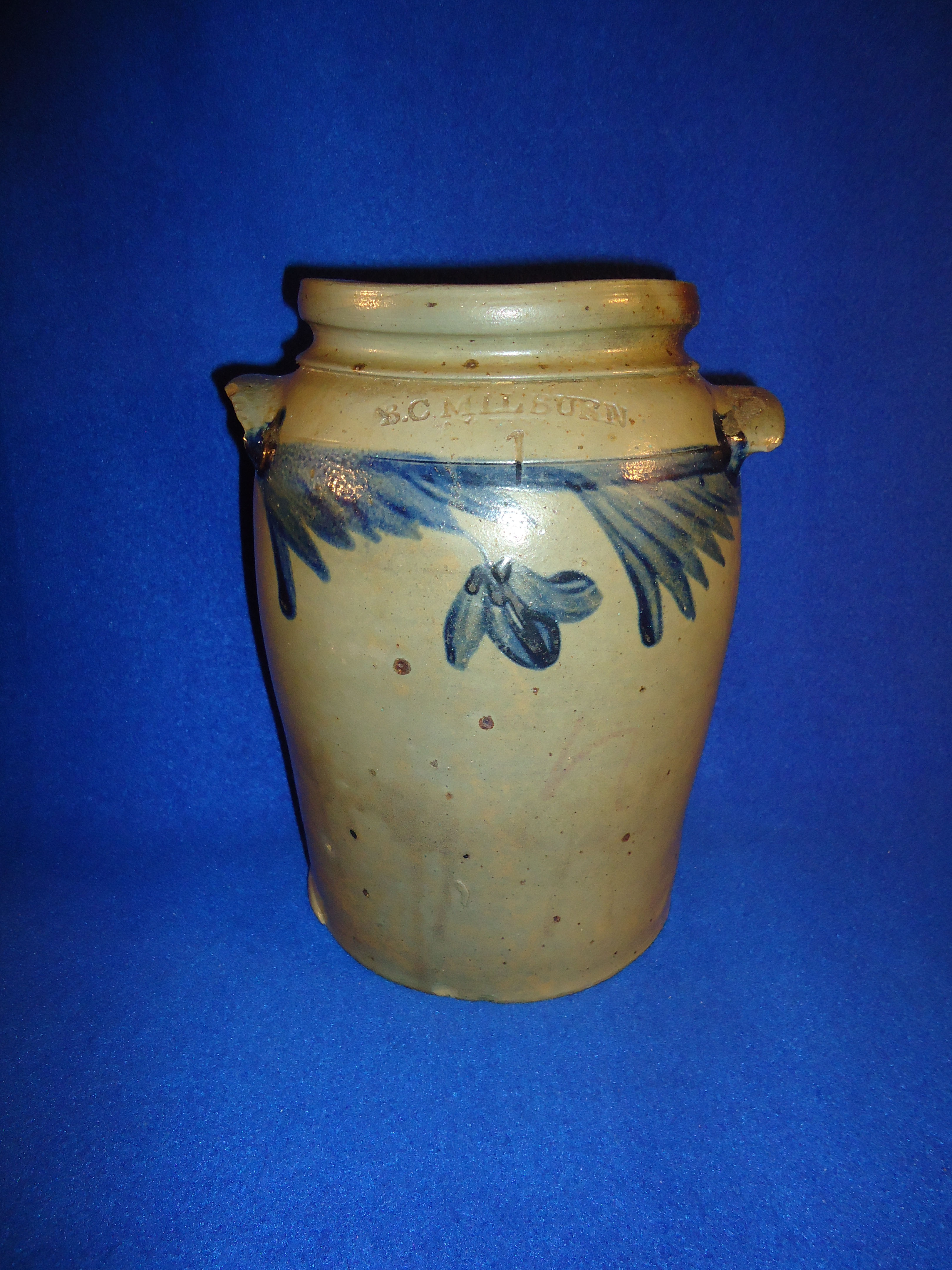 B. C. Milburn, Alexandria, Virginia Stoneware Jar with Florals #10556