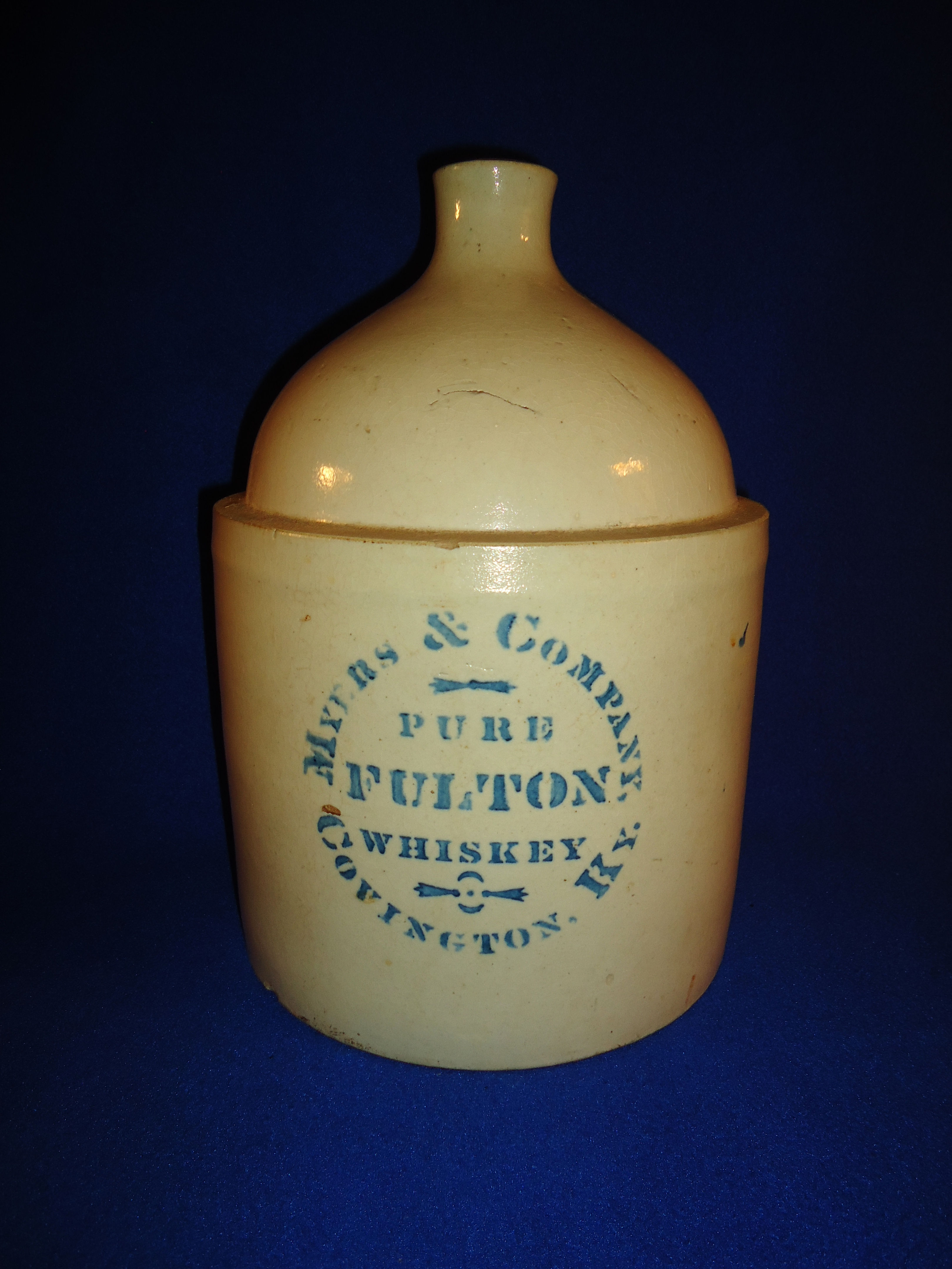 Myers & Comstock, Covington, Kentucky Stoneware Whiskey Jug #10413