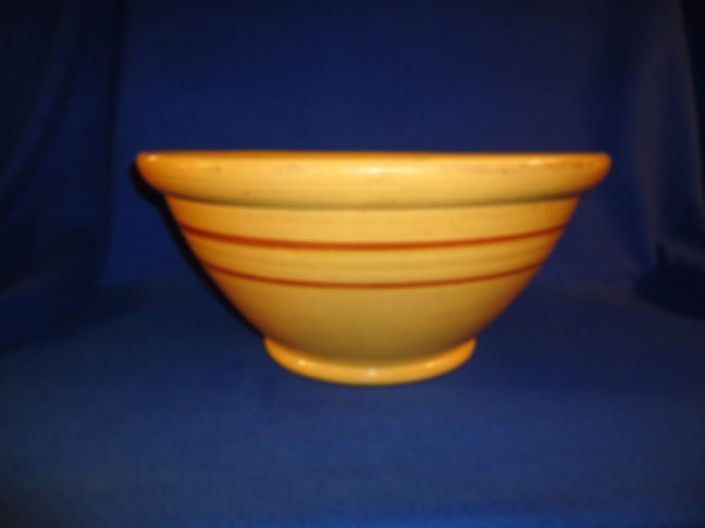 Rare 17" Yellow Ware Striped Bowl by Pfaltzgraff of York, Pennsylvania #10295