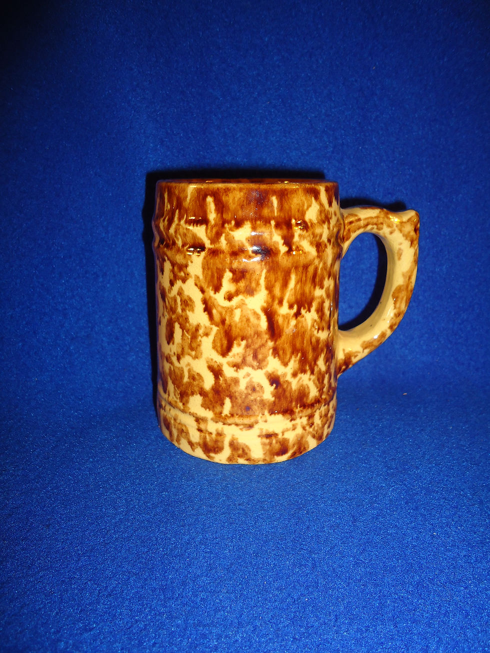Yellow Ware Mug with Flow Rockingham Glaze #4695