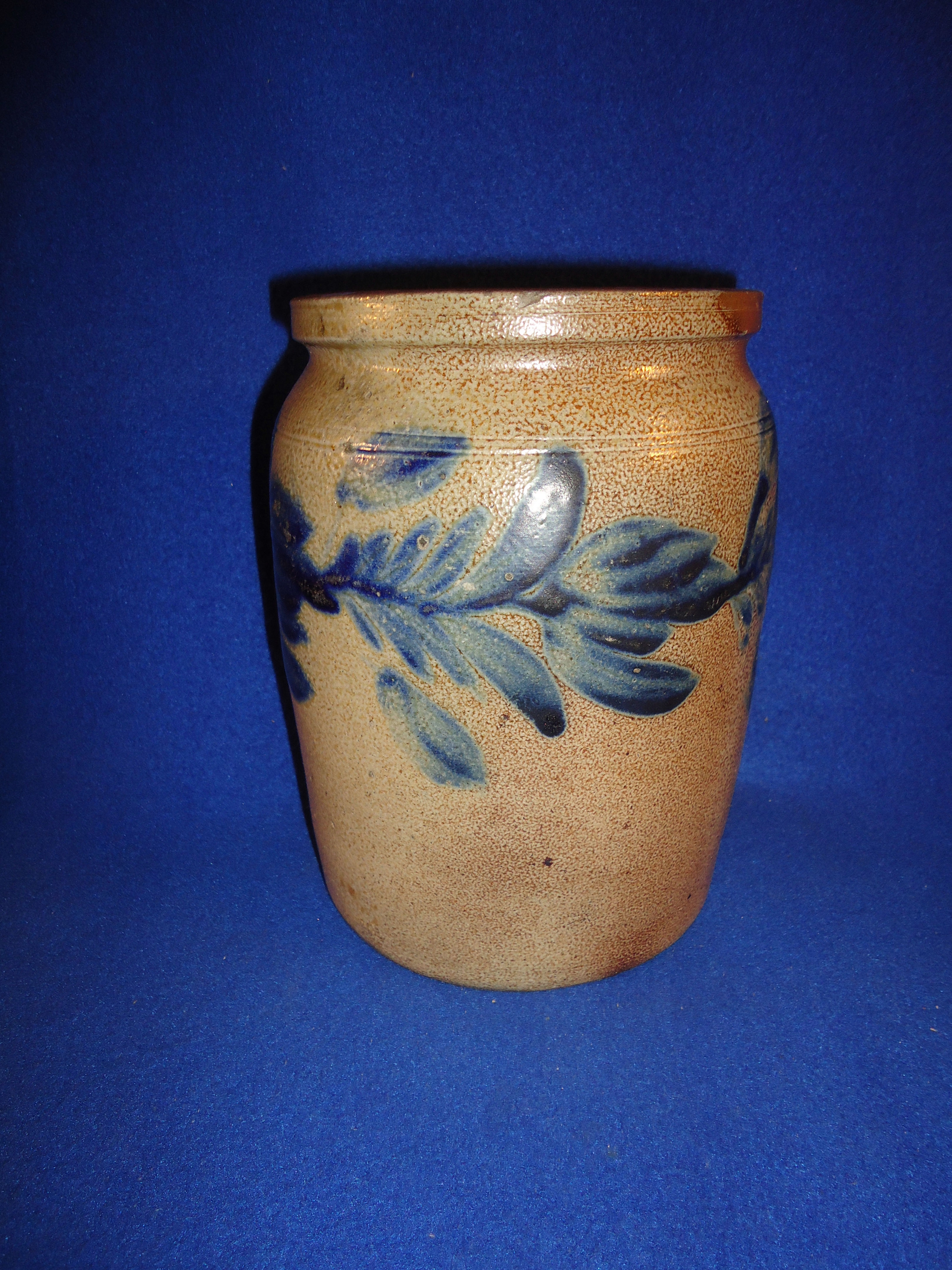 Circa 1870 Stoneware Jar with Tulips, att. Richard Remmey, Philadelphia #11454