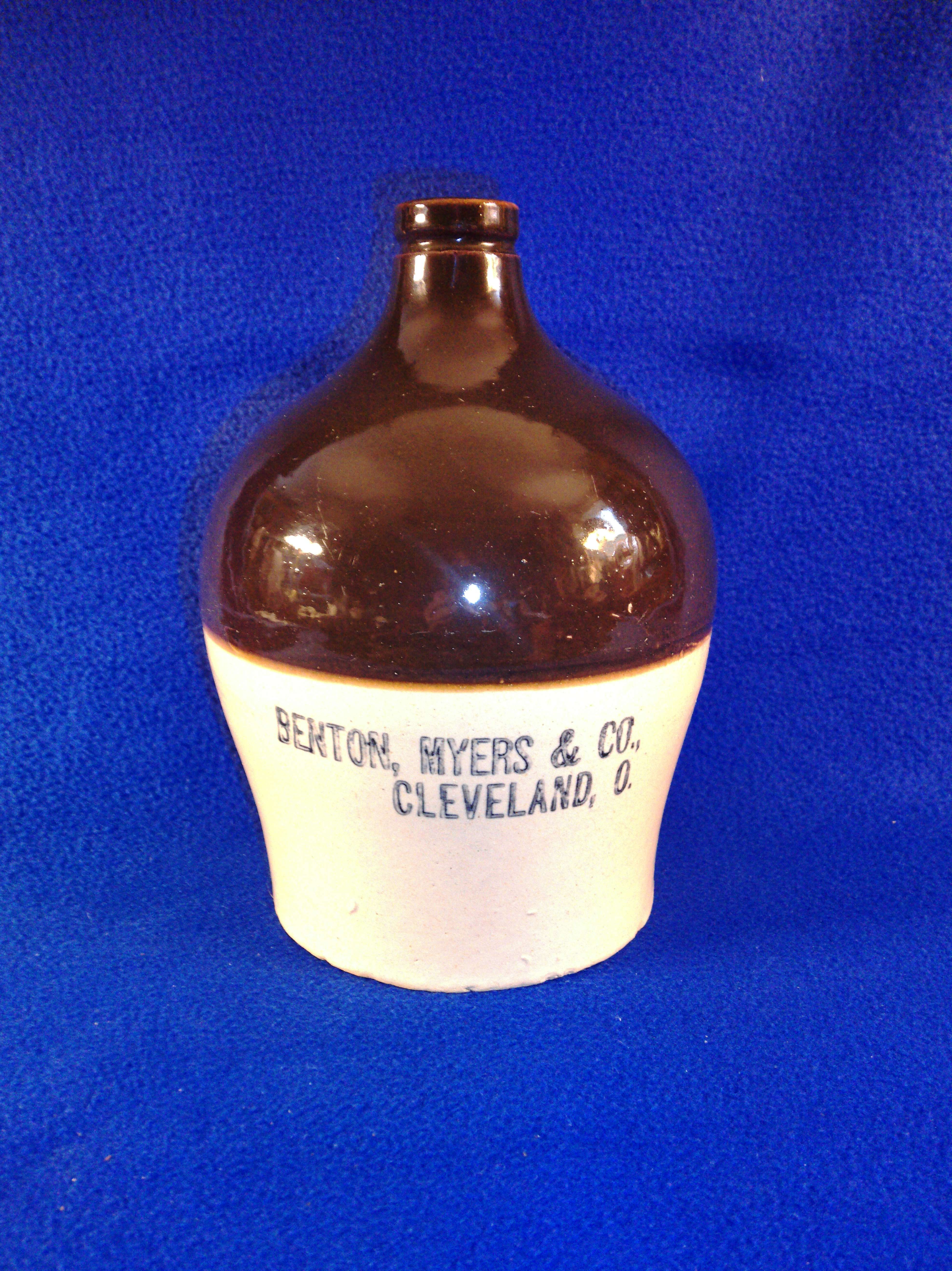 Benton & Myers, Druggists, Cleveland, Ohio Stoneware 1/2 Gallon Jug #12223