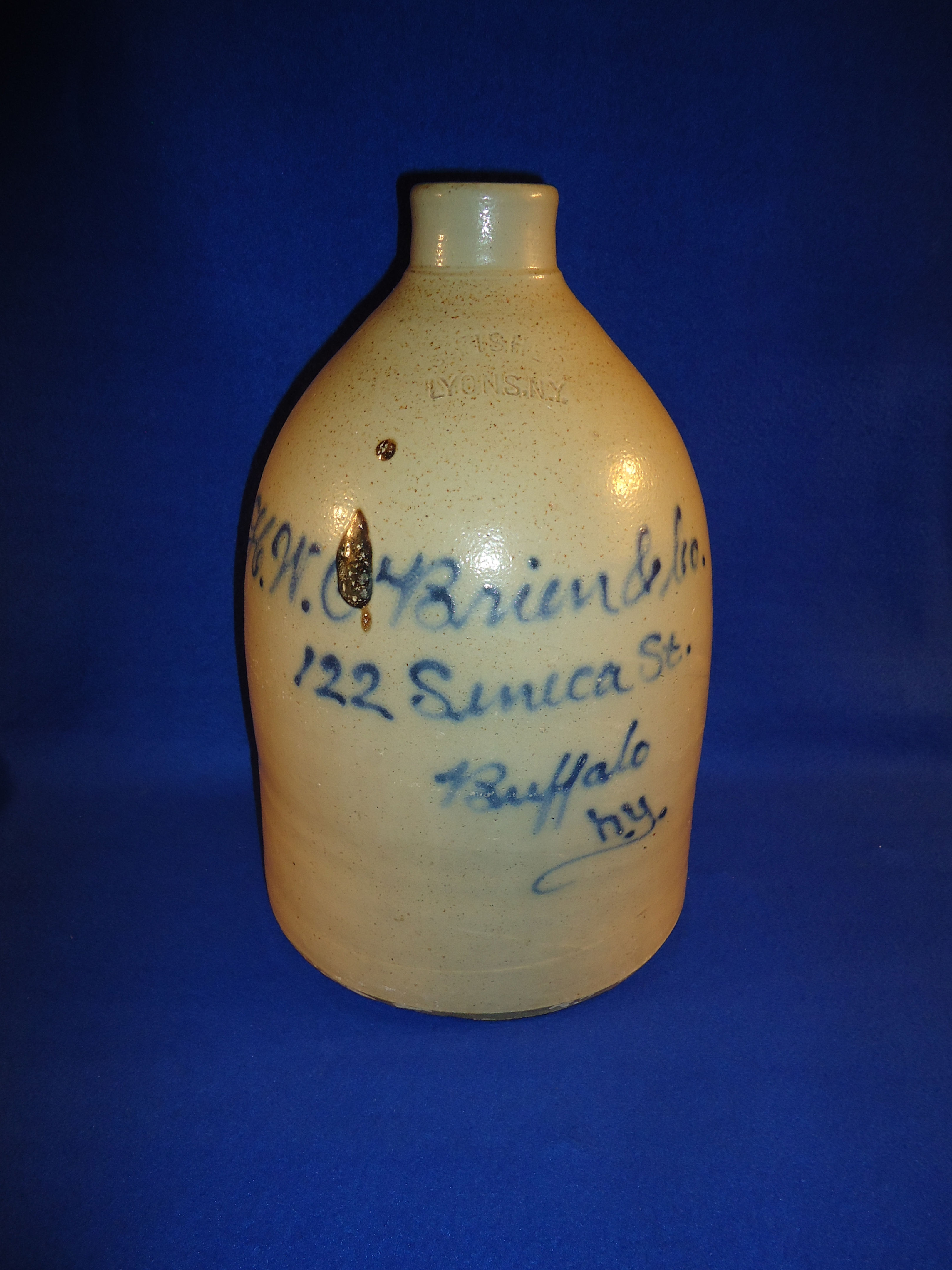 H. W. O'Brien, Buffalo, New York Stoneware Merchant Script Jug #5426