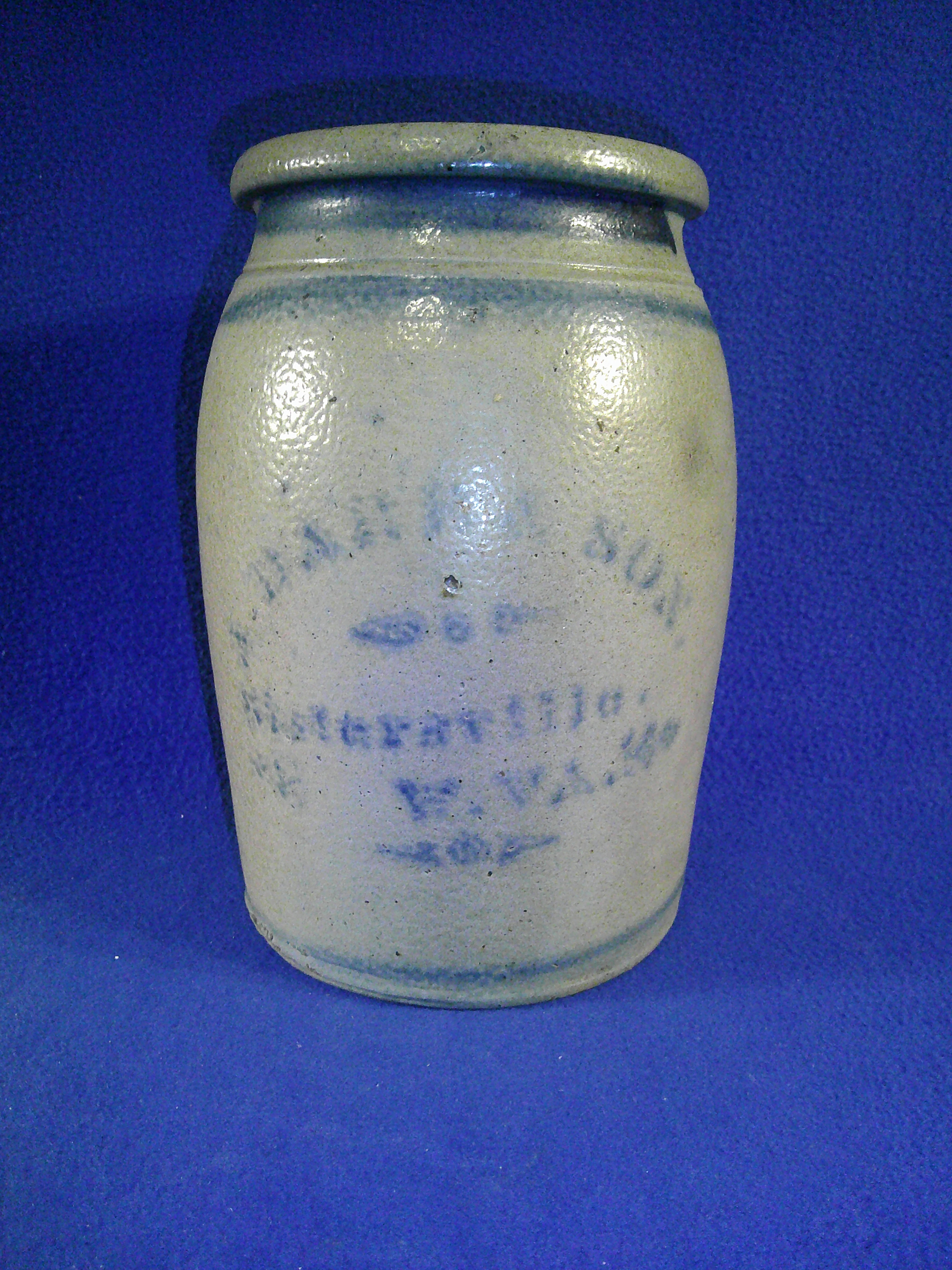 A. Dare & Son, Sistersville, West Virginia Stoneware 1g Jar #12089