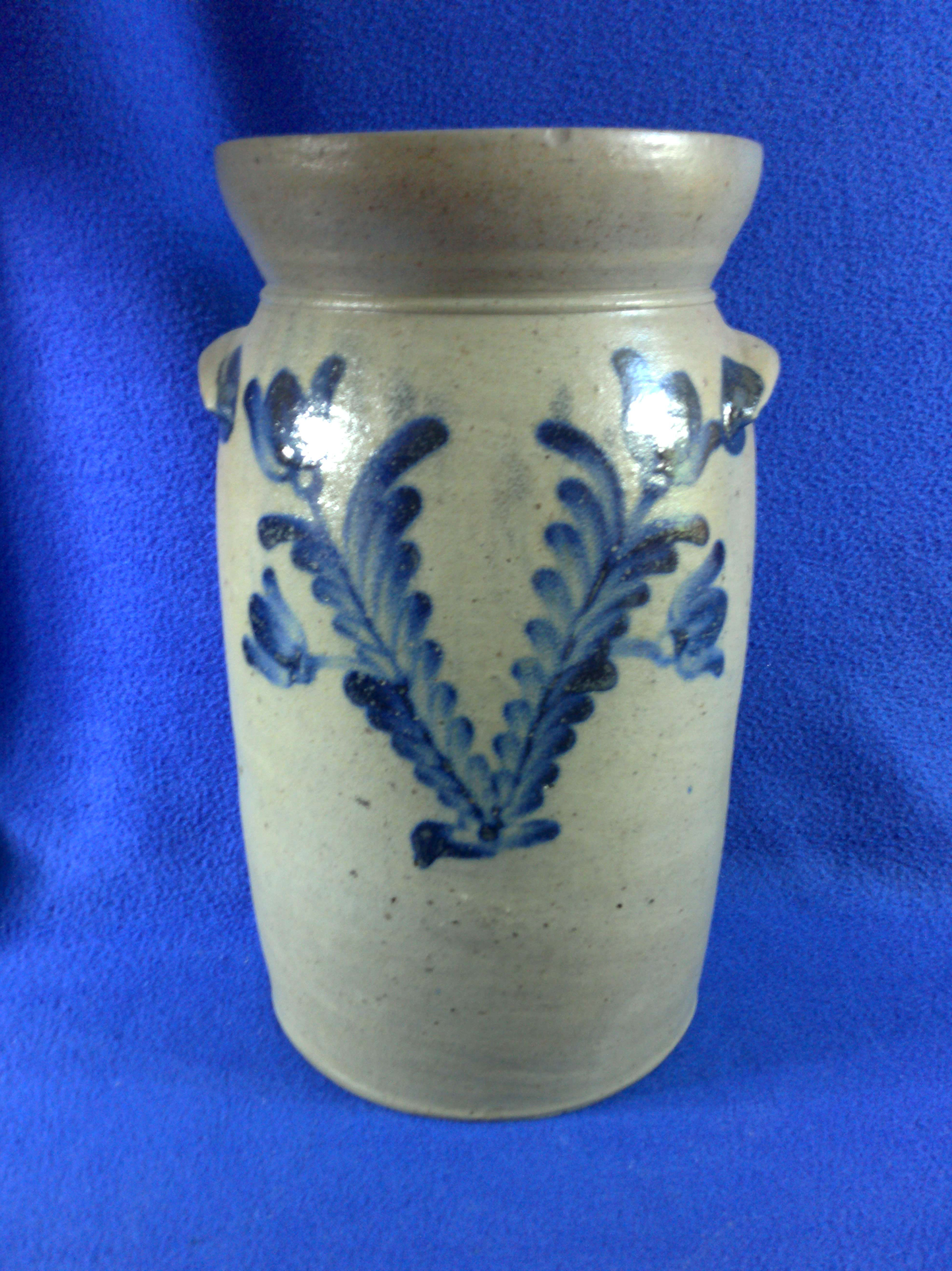 Circa 1850 2 Gallon Stoneware Tabletop Churn from Baltimore, Maryland #12460