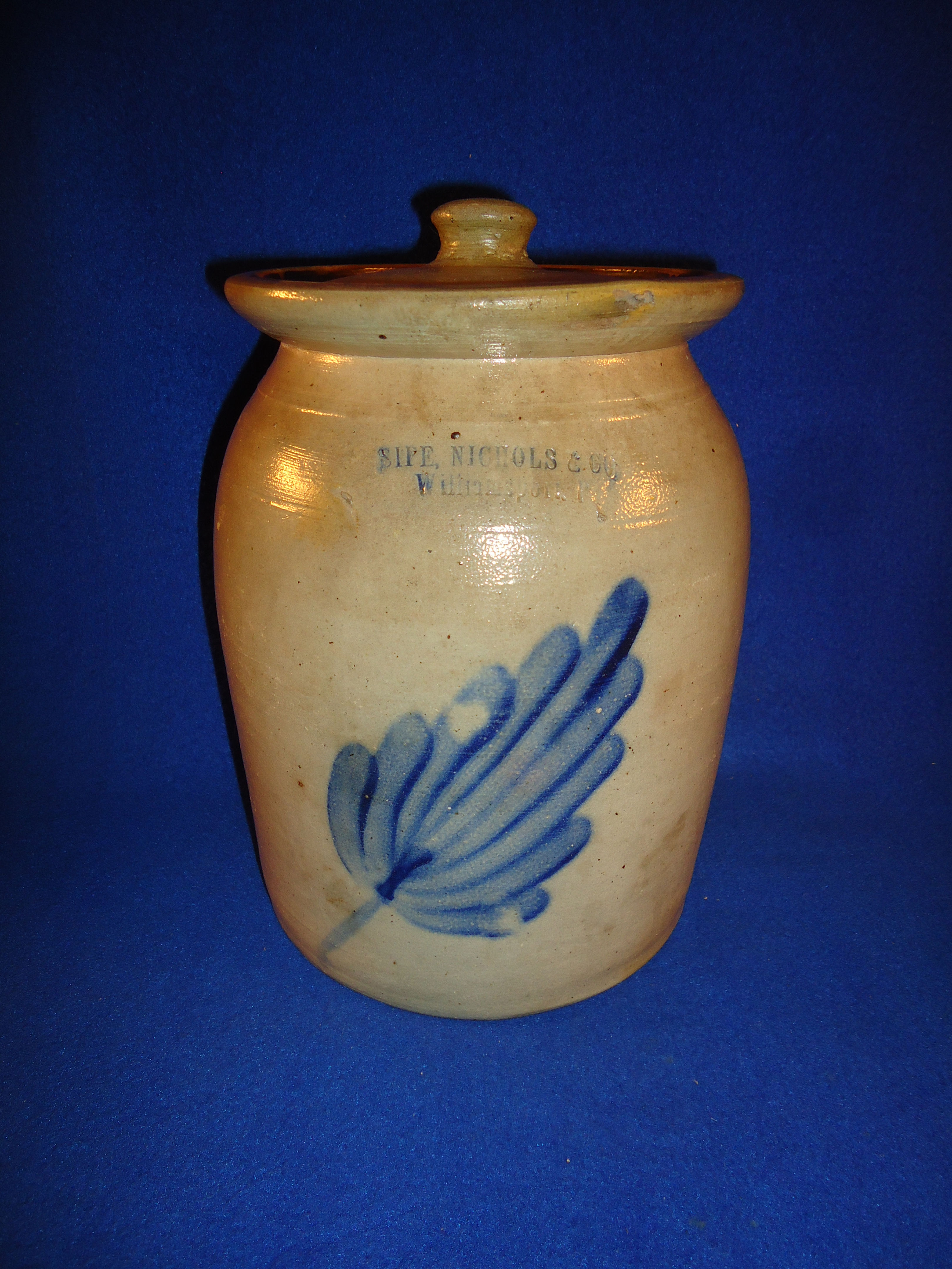 Sipe, Nichols, Williamsport, Pennsylvania Stoneware Lidded Jar #11766
