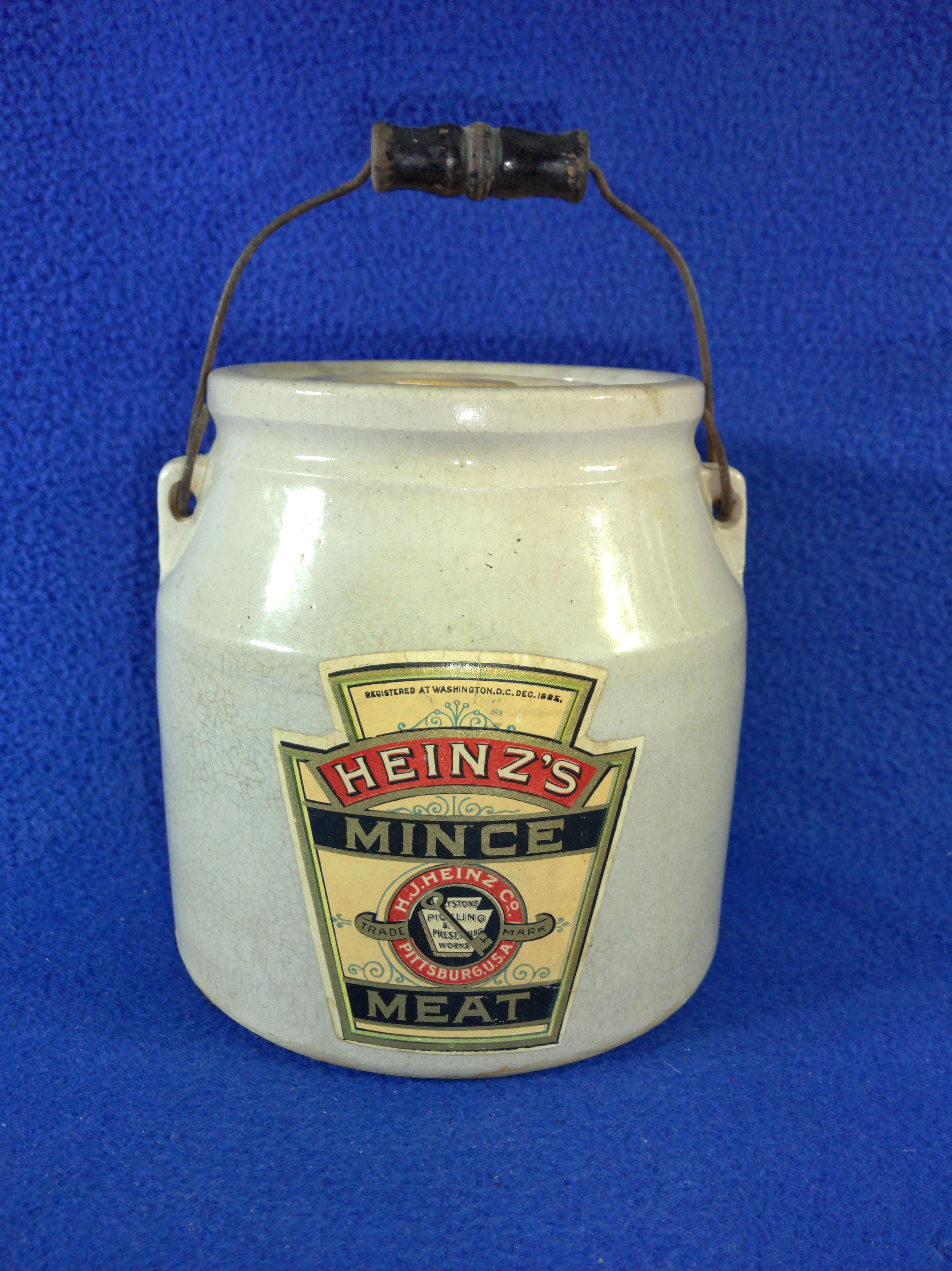 Heinz, Pittsburgh, Pennsylvania Stoneware Mince Meat Lidded Jar #12985