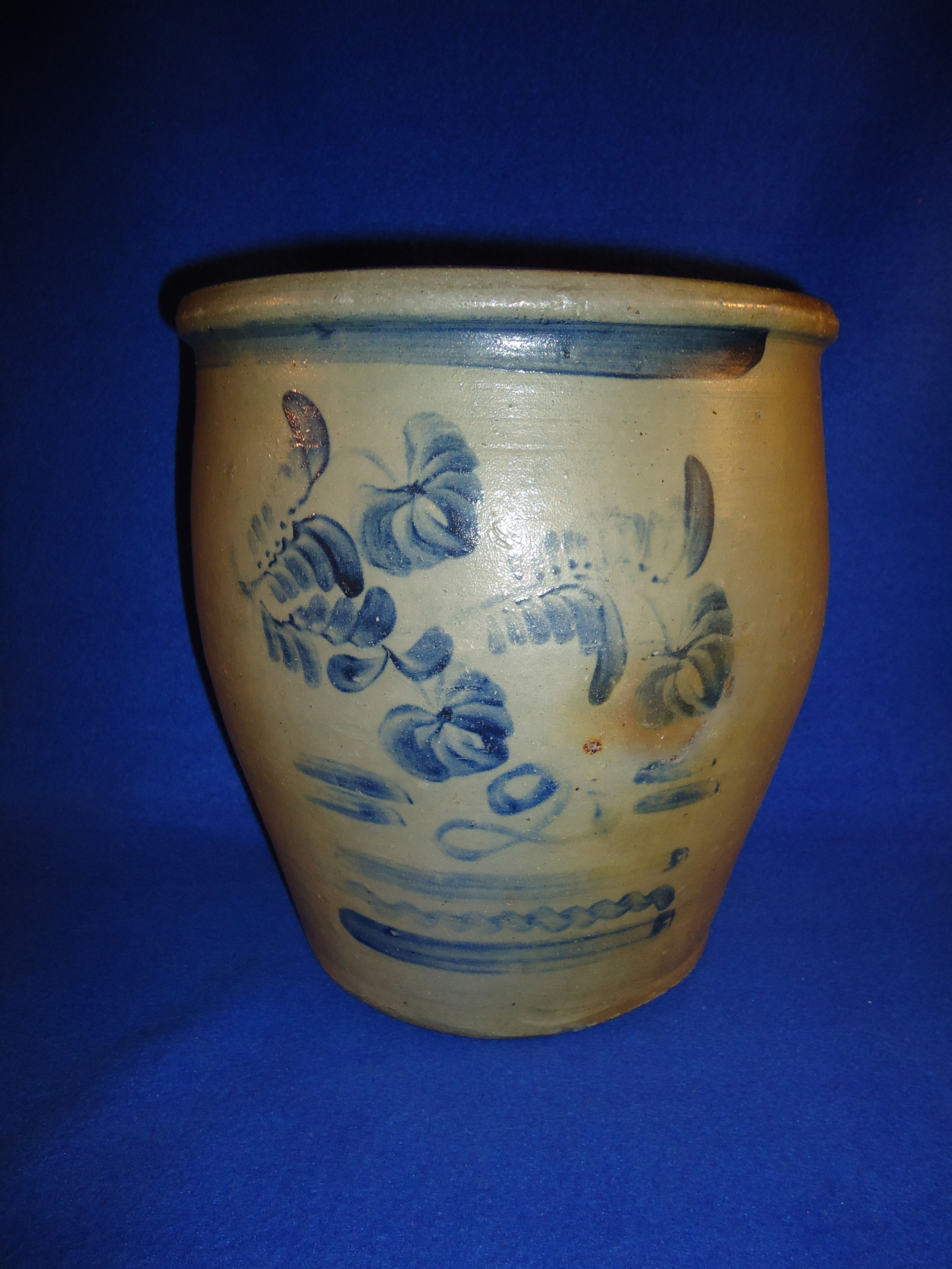 Circa 1860 2 Gallon Cream Pot from SW Pennsylvania, Freehand #8146