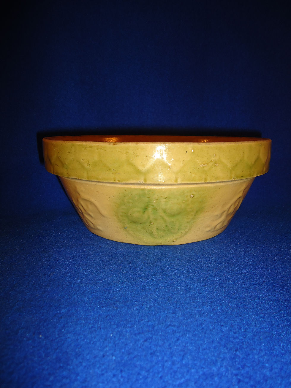 Yellow Ware Apricot with Honeycomb Bowl #1281