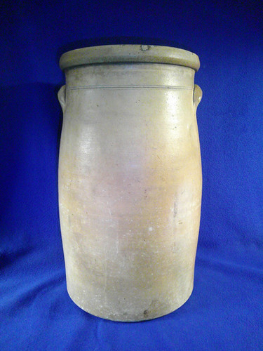 Circa 1870 6 Gallon Churn with Flower from the Midwest #12119