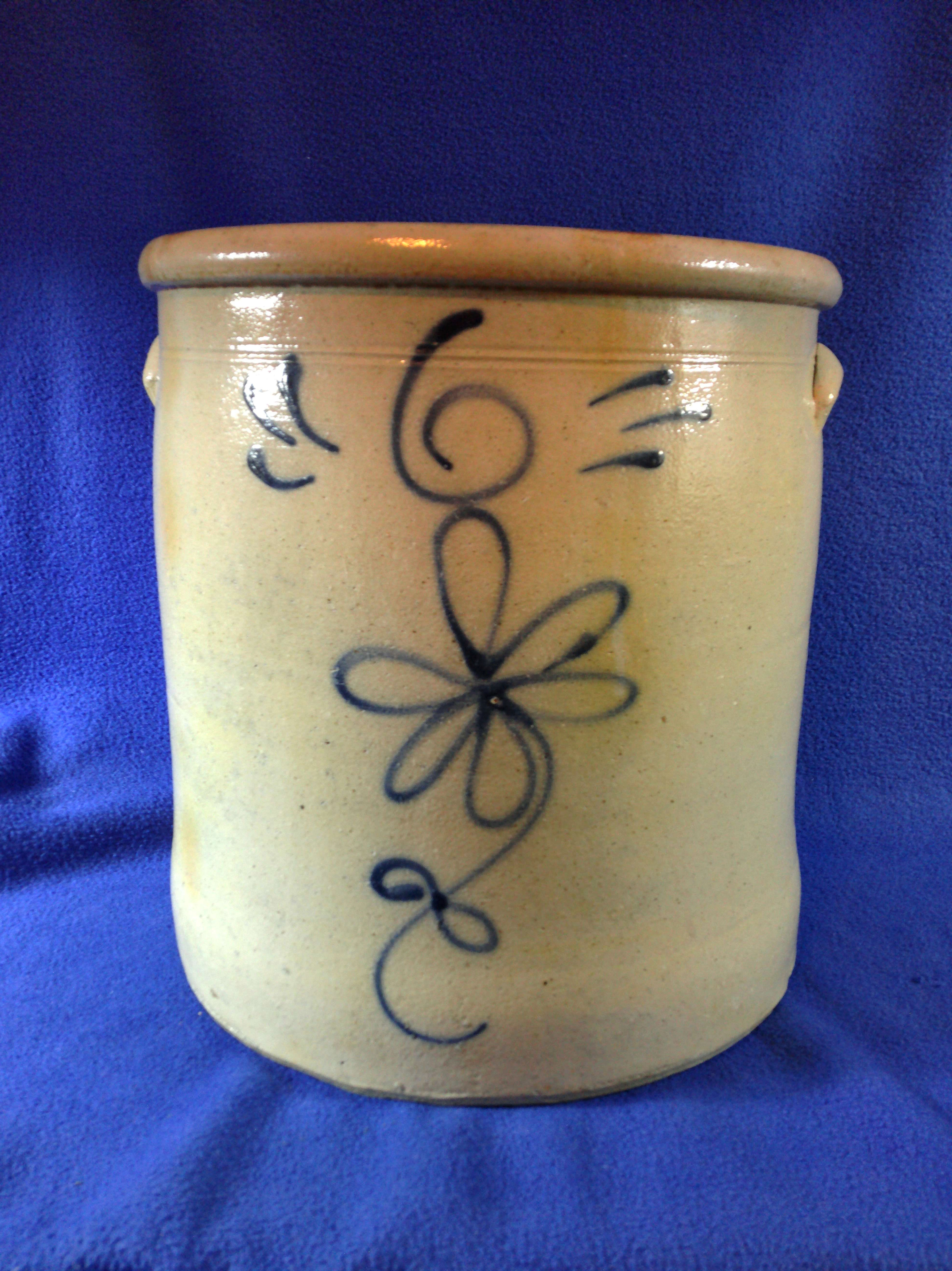 Circa 1880 6 Gallon Stoneware Crock from Ohio #12598