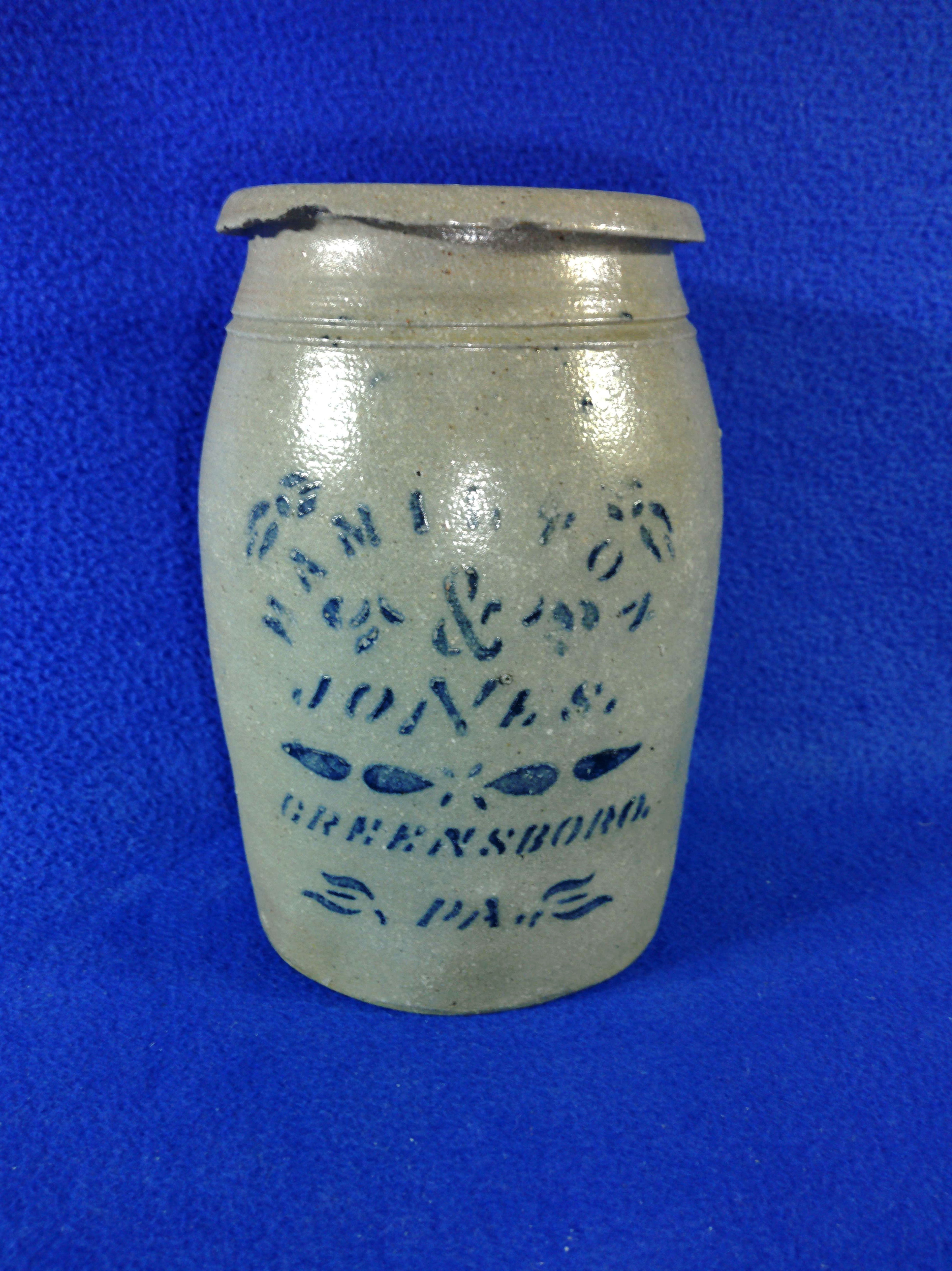 Hamilton and Jones, Greensboro, Pennsylvania Stoneware 1/2g Jar #13149