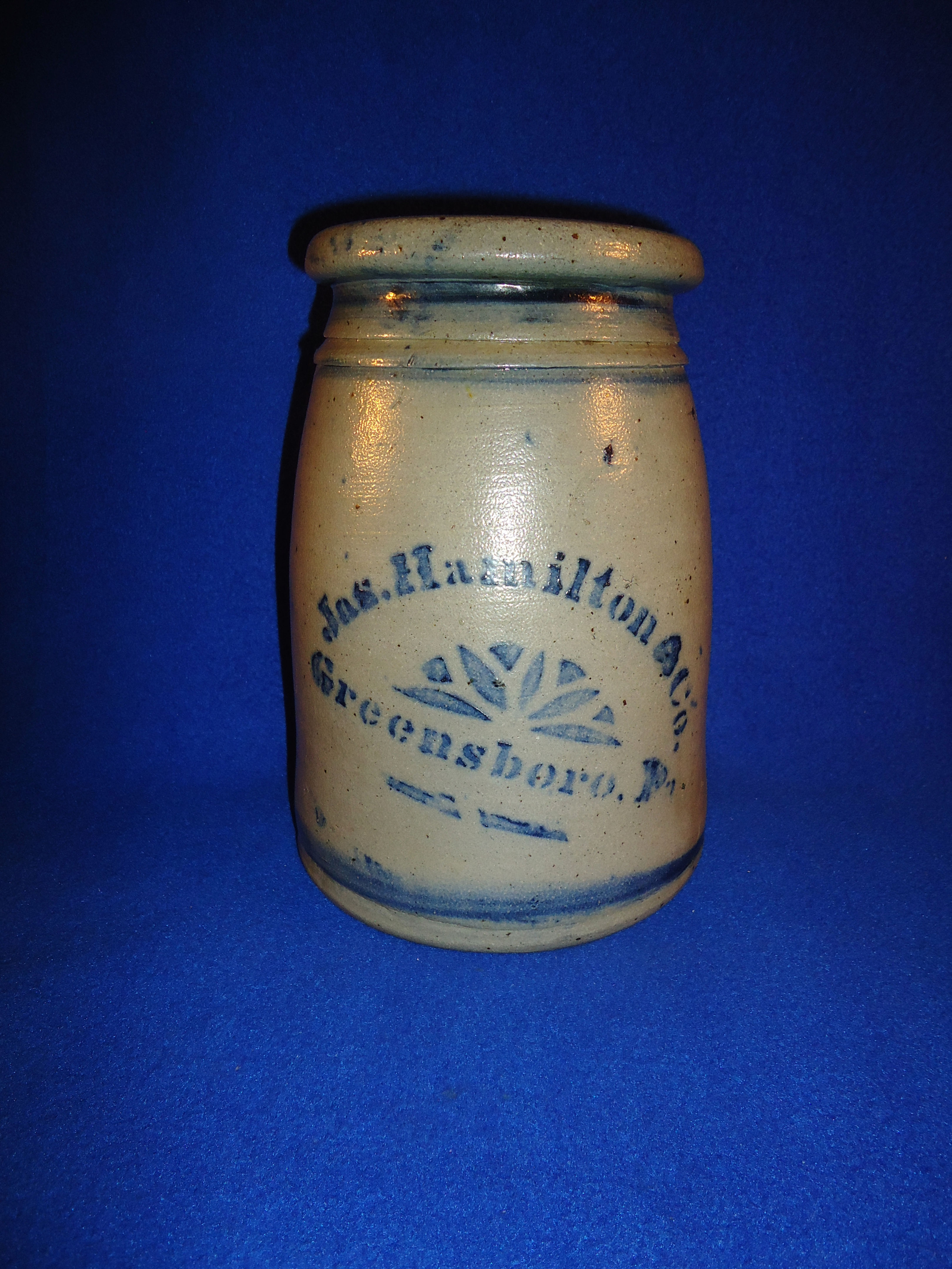 James Hamilton, Greensboro, Pennsylvania Stoneware Wax Sealer #10856