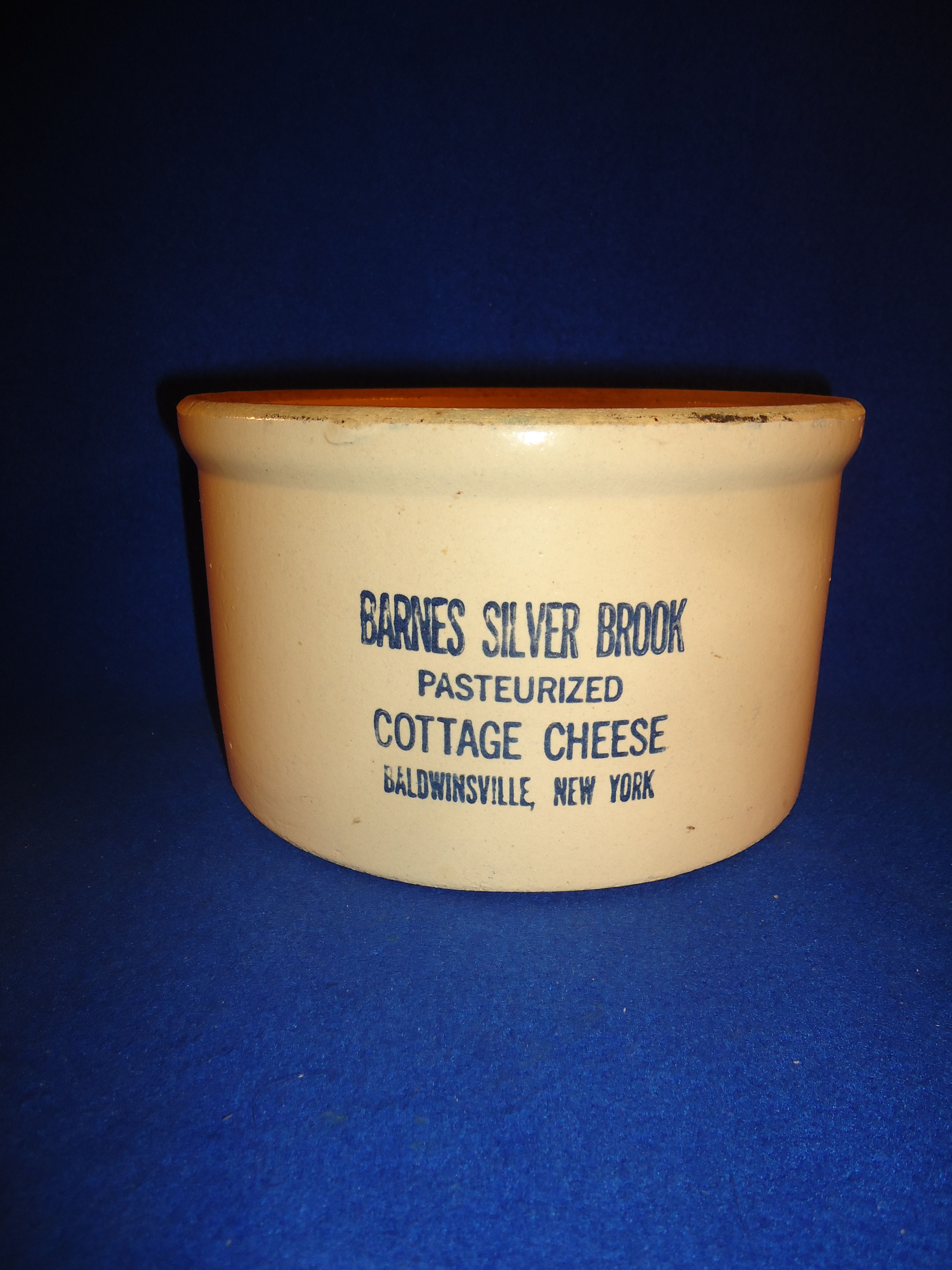 Barnes Silver Brook Cottqage Cheese Crock, Baldwinsville, New York #11977