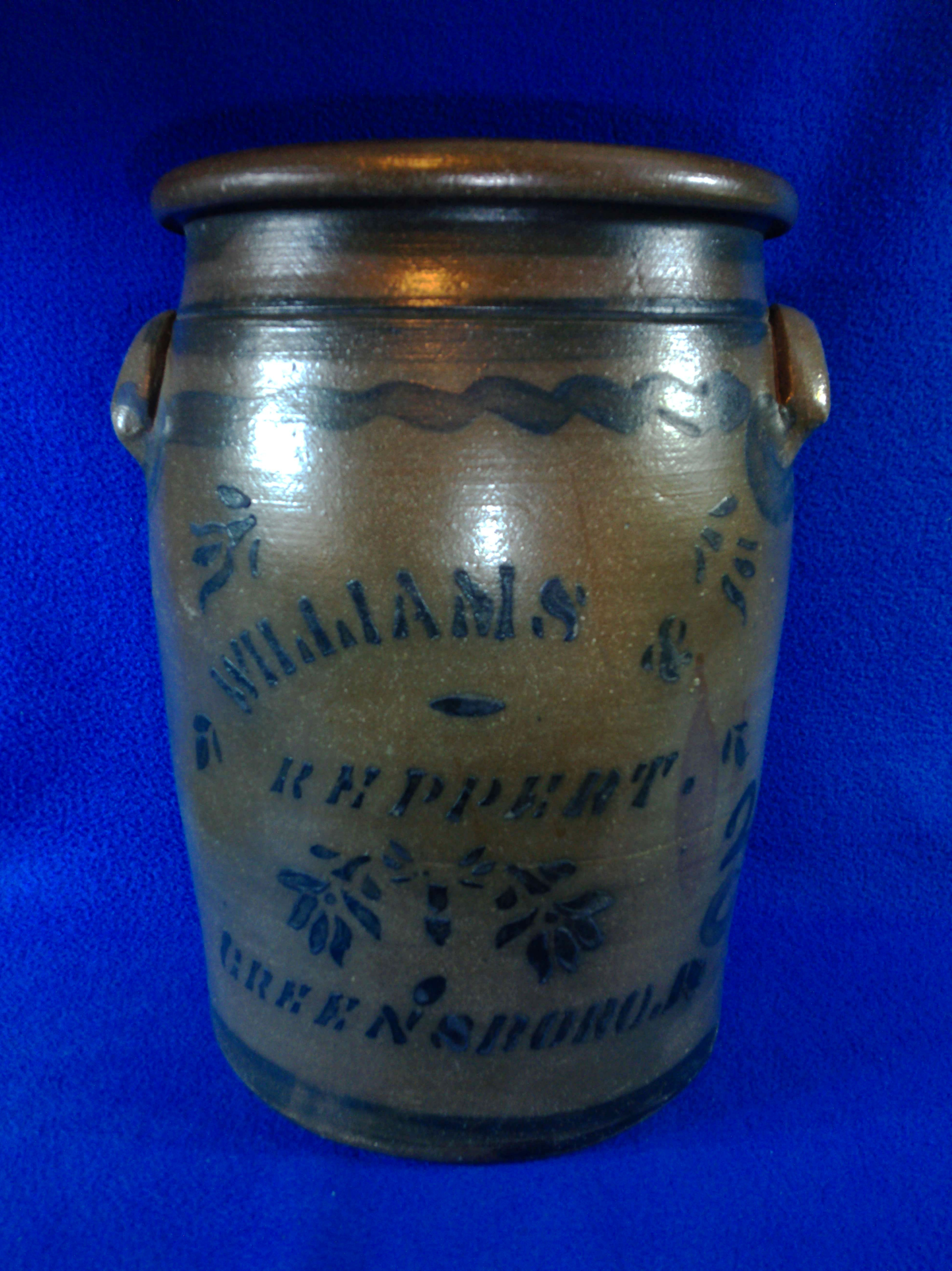 Williams and Reppert, Greensboro, Pennsylvania Stoneware 3g Jar #12805