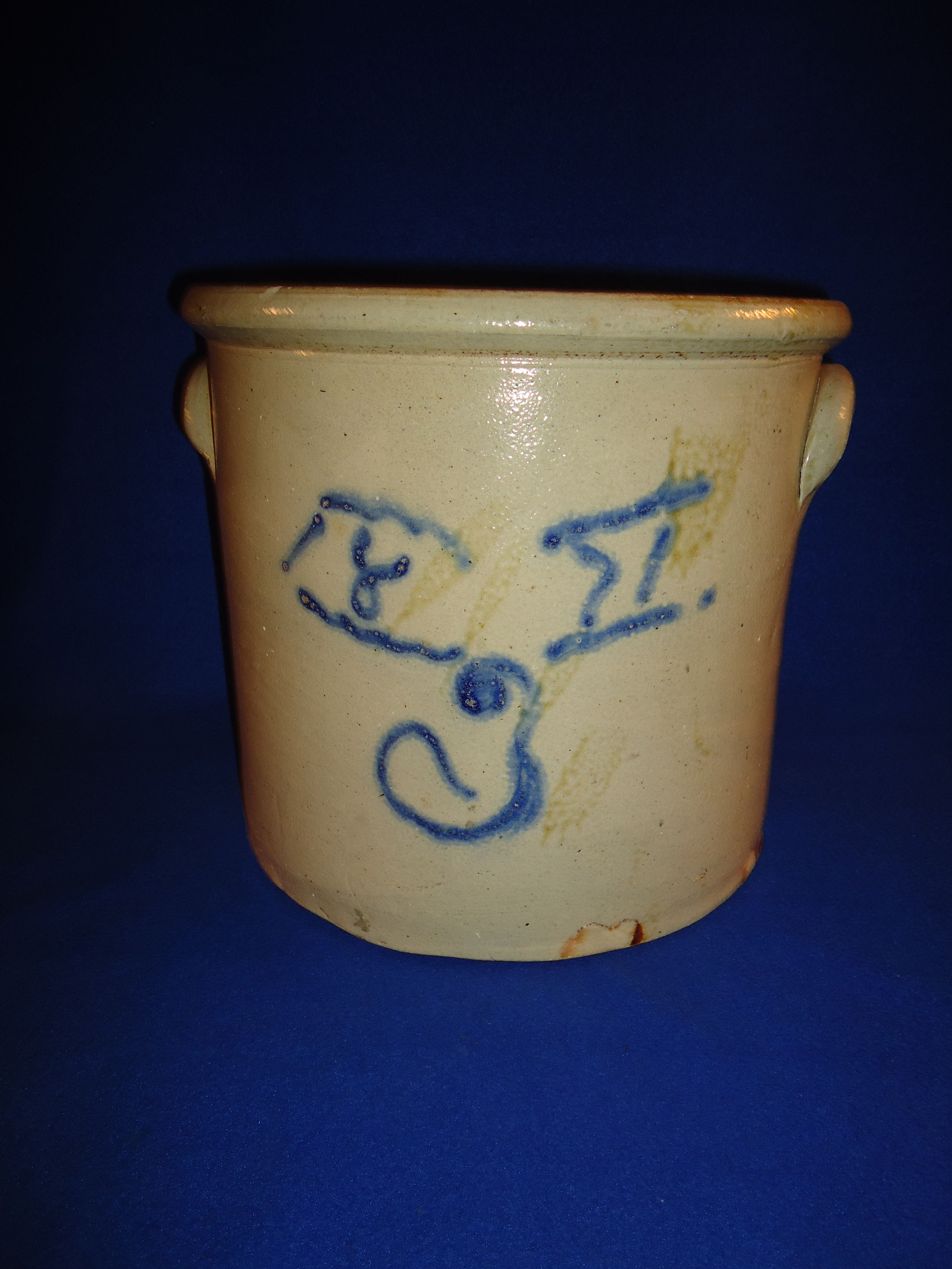 Dated 1871 Midwestern Stoneware 4 Gallon Crock #8213