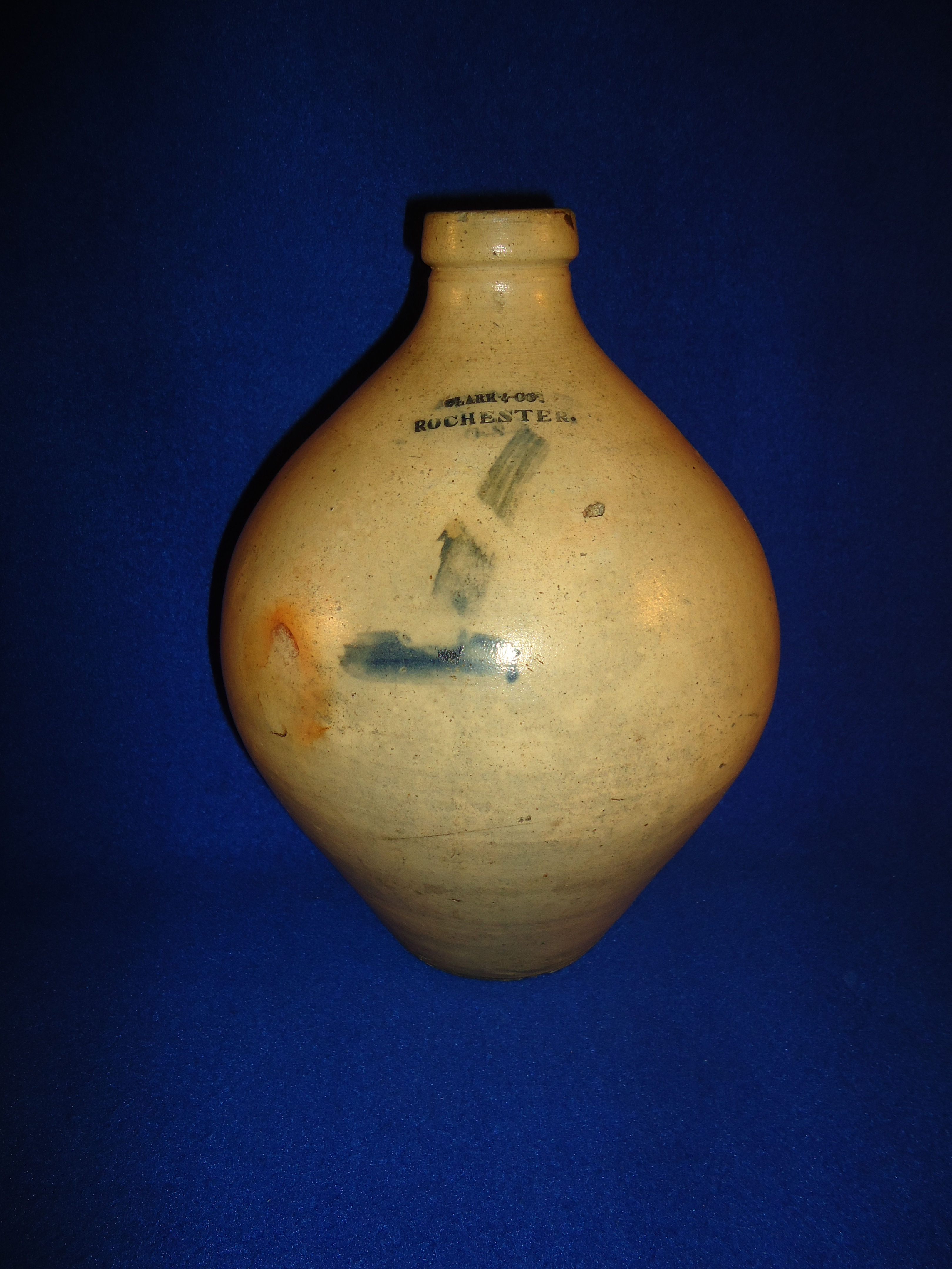 Clark & Co., Rochester, New York Stoneware 1g Ovoid Jug #10552