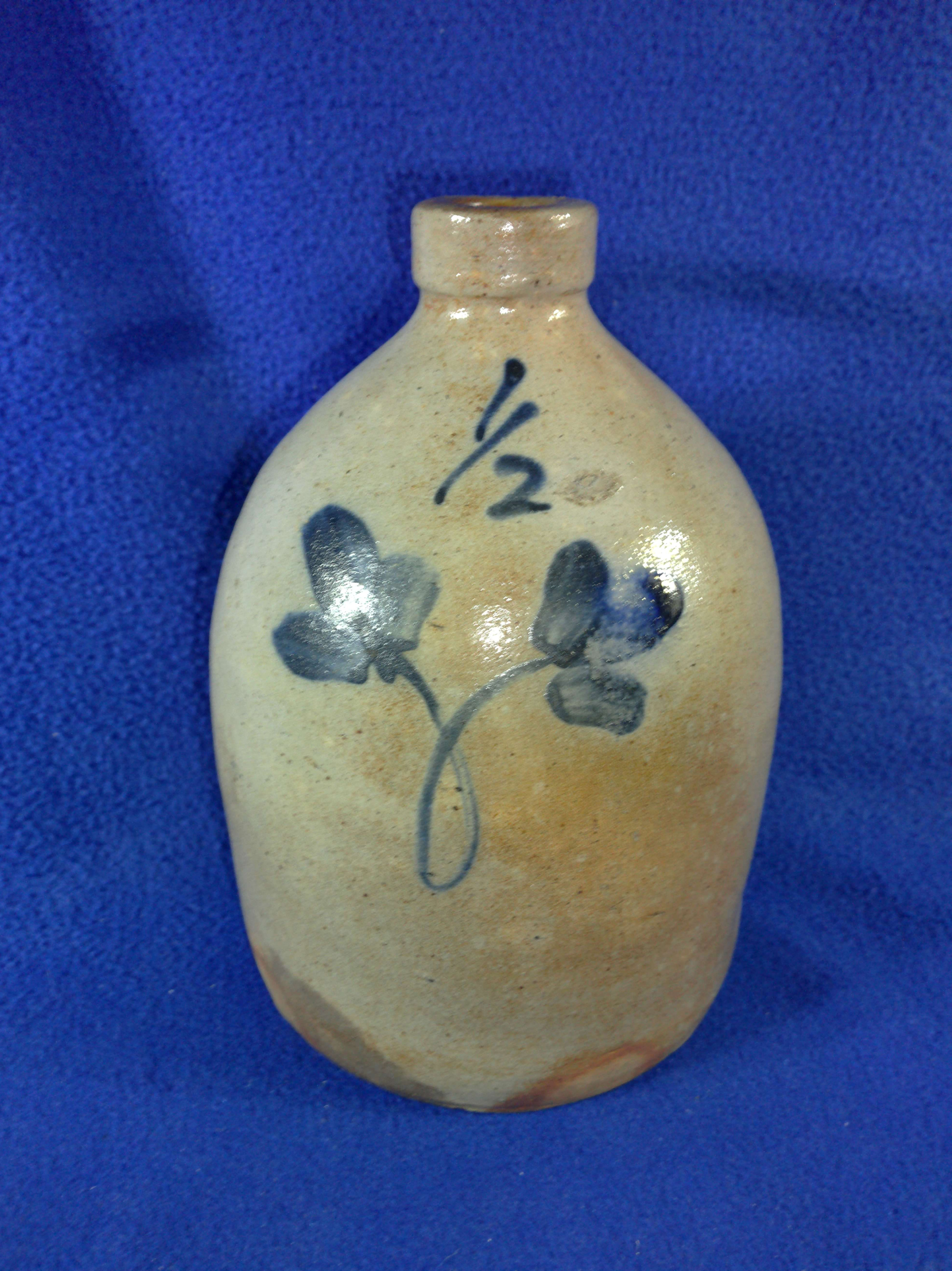 Tiny 1/2 Gallon Stoneware Jug, att. Woodruff, Cortland, New York #13076