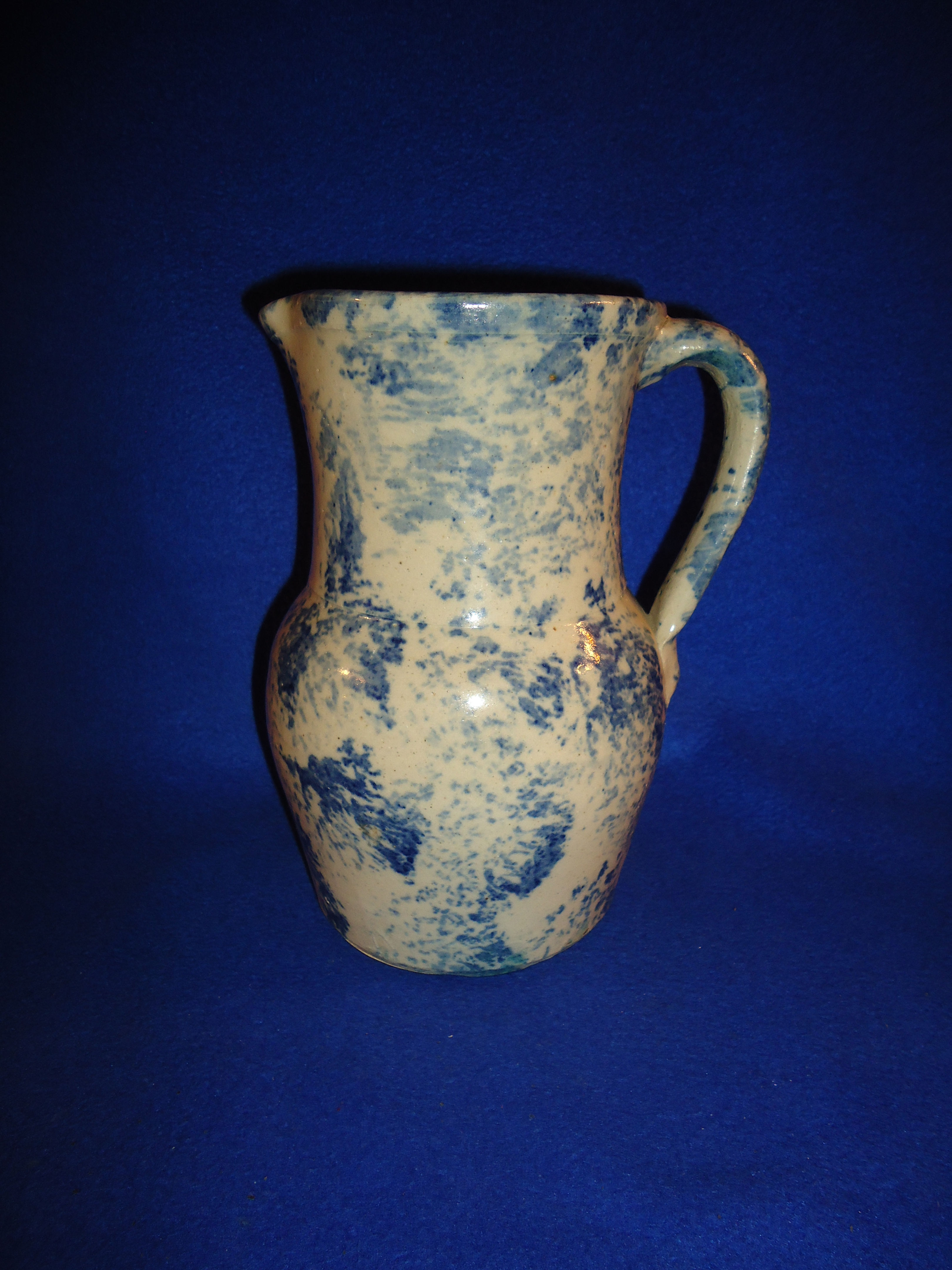 Circa 1880 Blue and White Country Spongeware from Ohio #9952