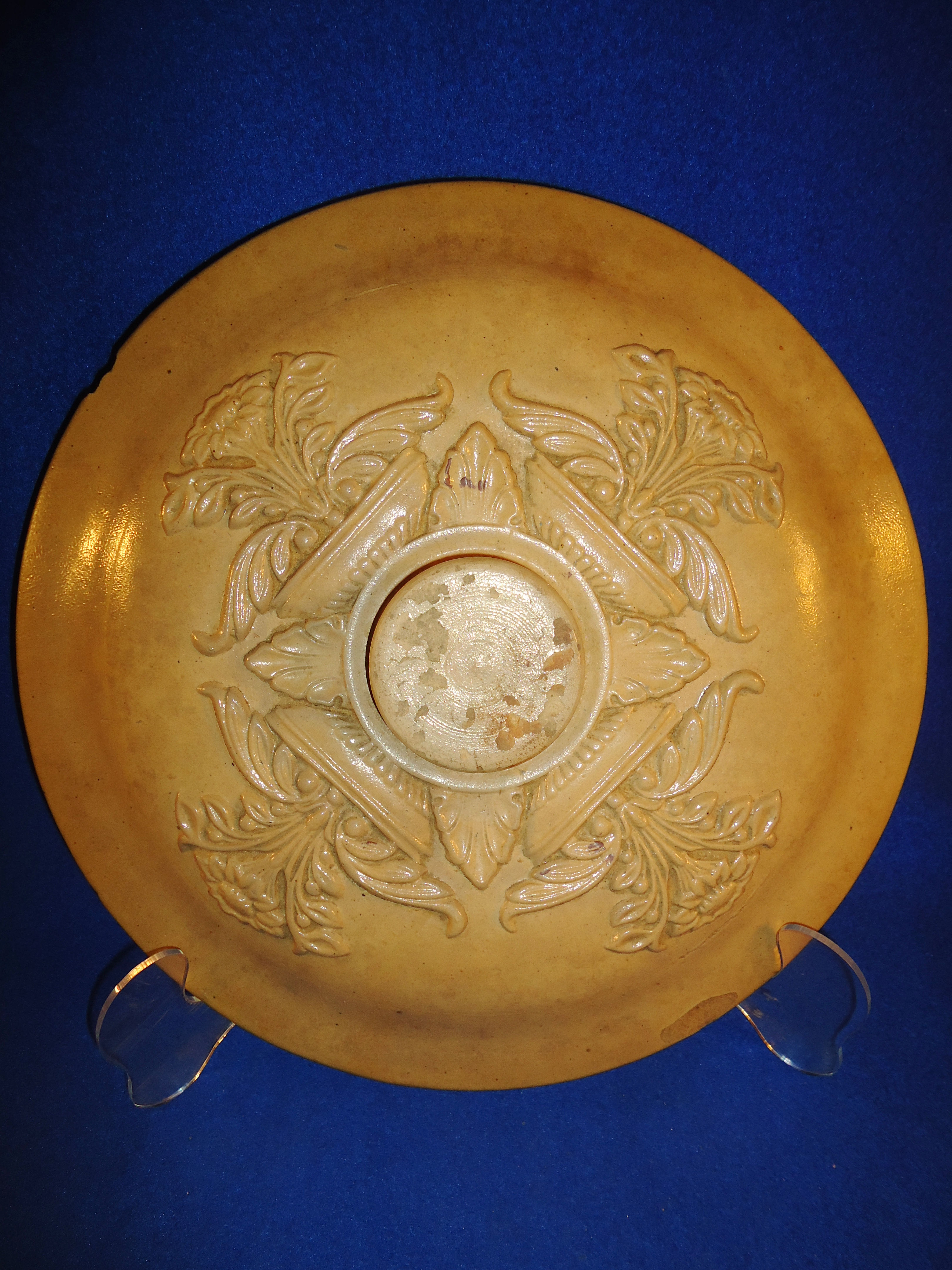 Late 19th Century Fancy 13" Stoneware Crock Lid with Urns #12001