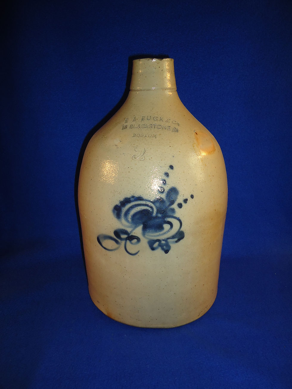 E. A. Buck, Boston, Massachusetts, Stoneware 2g Merchant Jug #1035