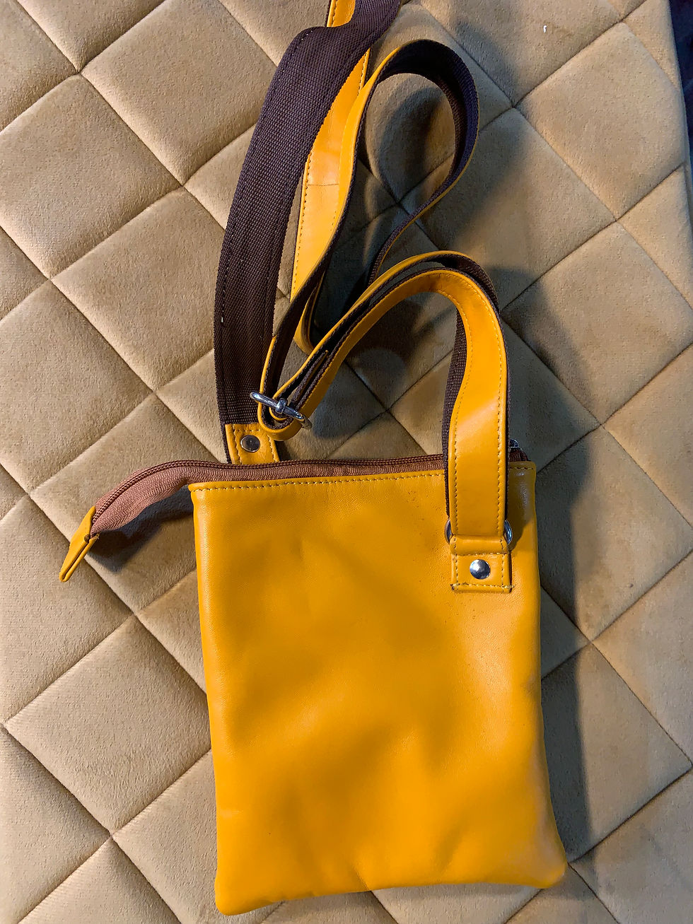 Thumbnail: Leather crossbody bag for phone, passport/ Yazli brand 