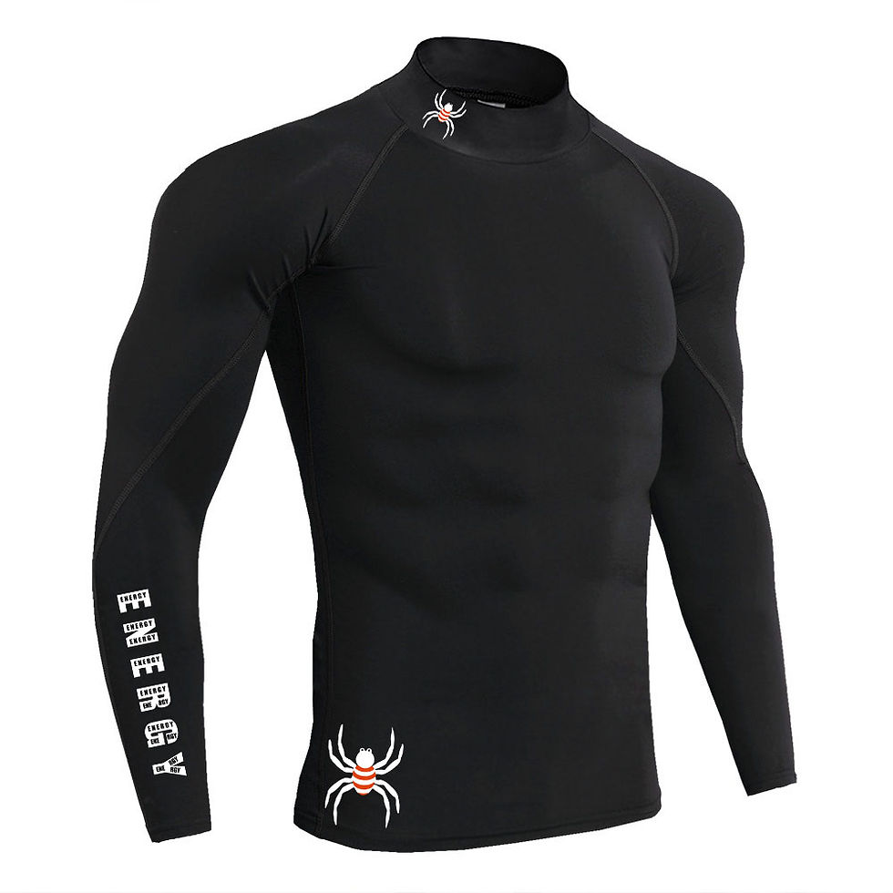 Thumbnail: Running T-Shirt Mens Long Sleeve Compression Shirt Gym Sports Top Training Quick