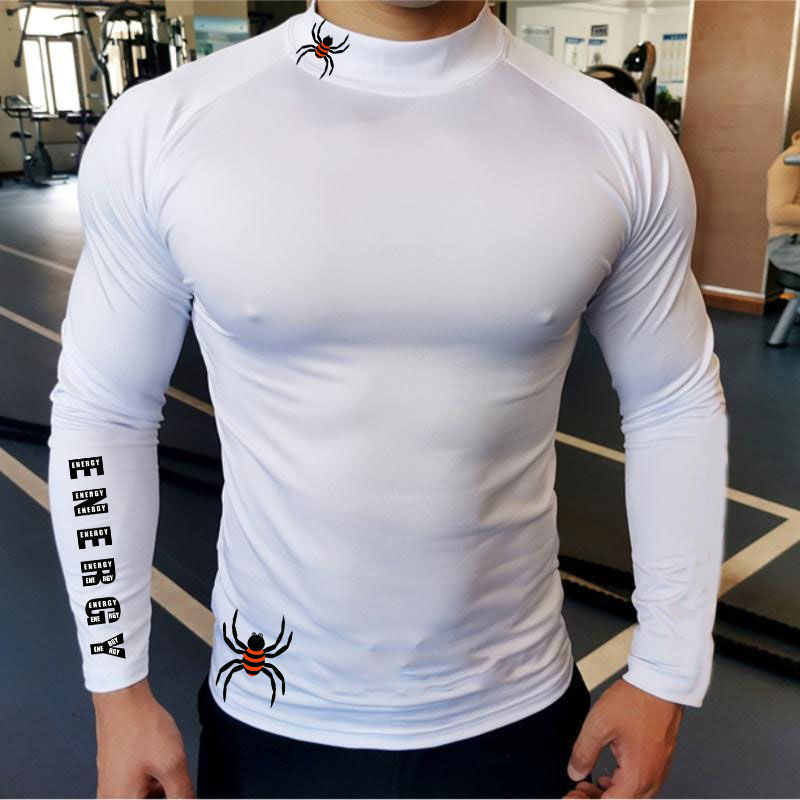 Thumbnail: Running T-Shirt Mens Long Sleeve Compression Shirt Gym Sports Top Training Quick