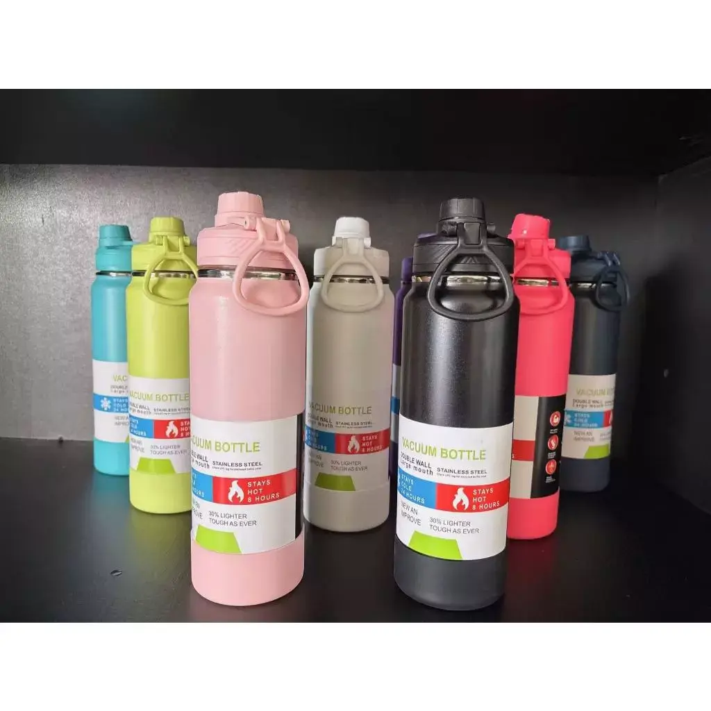 Insulated Stainless Steel Water Bottle with Protective Sleeve –1000ml Vacuum Fla