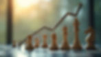 chess pieces and a graph showing background growth.