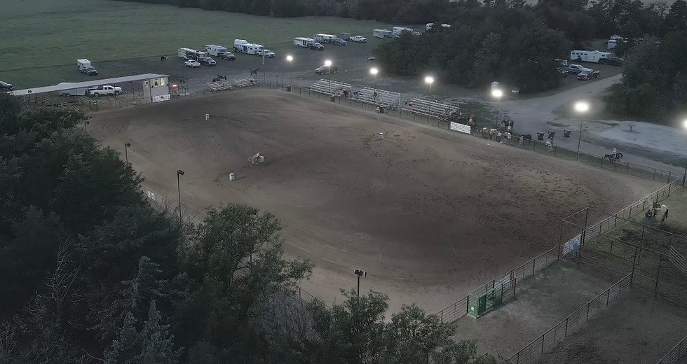 aerial view of Crazy B Arena horse arena in Kansas