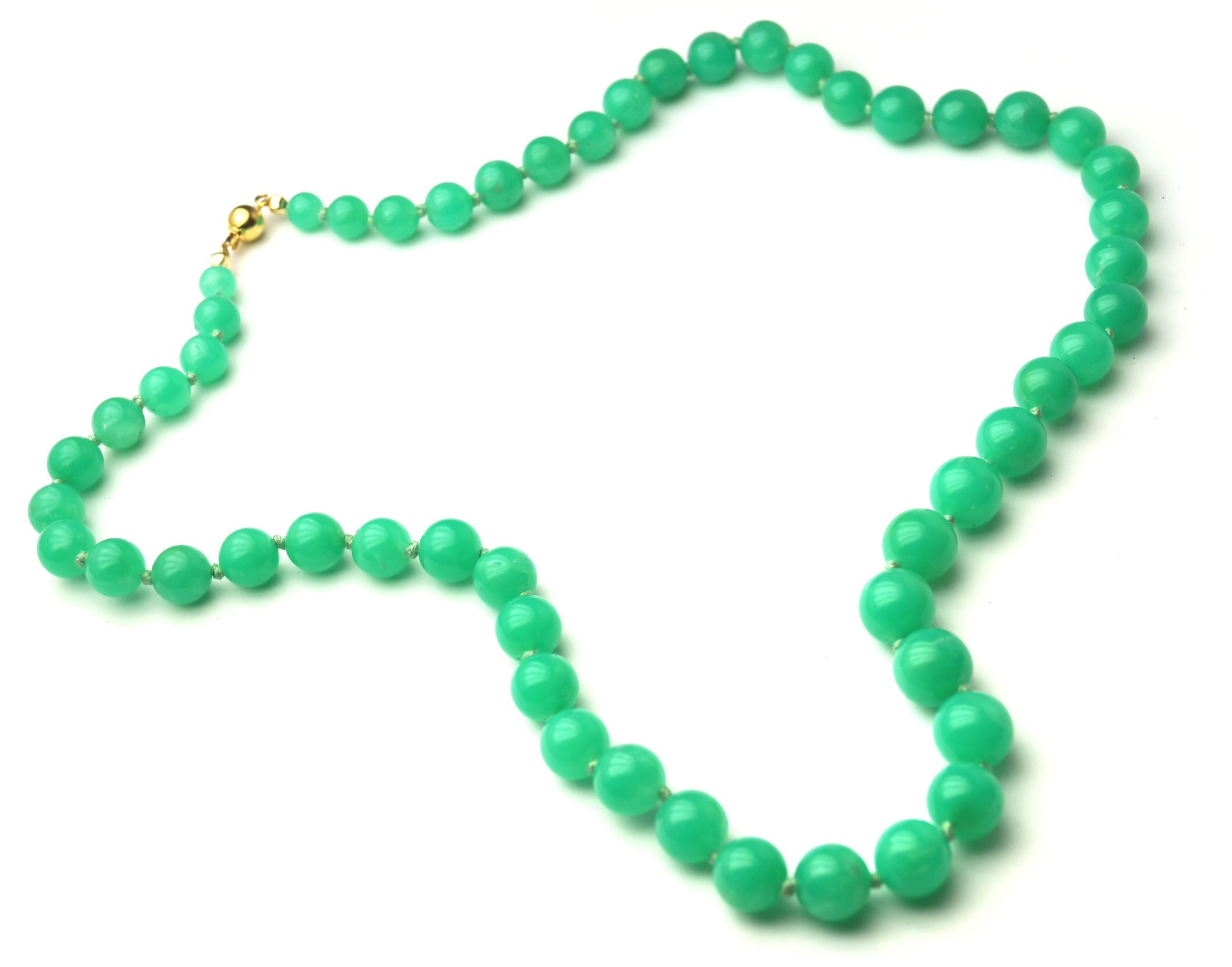 Chrysopras Kugelcollier