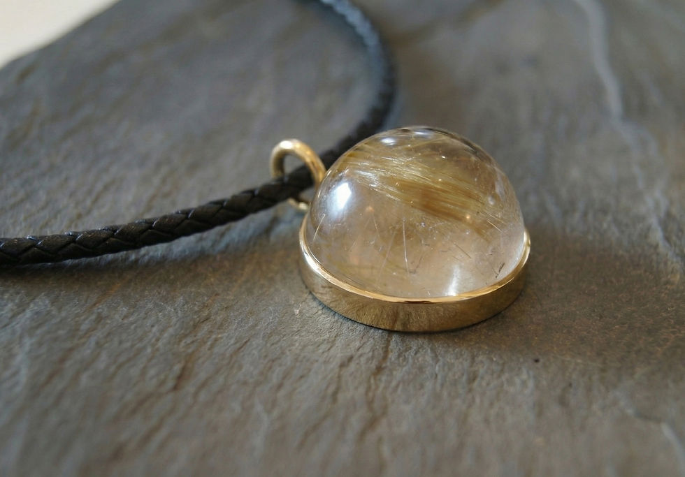 Miniaturbild: 69 Karat Rutilquarz Anhänger in 750 Rosegold