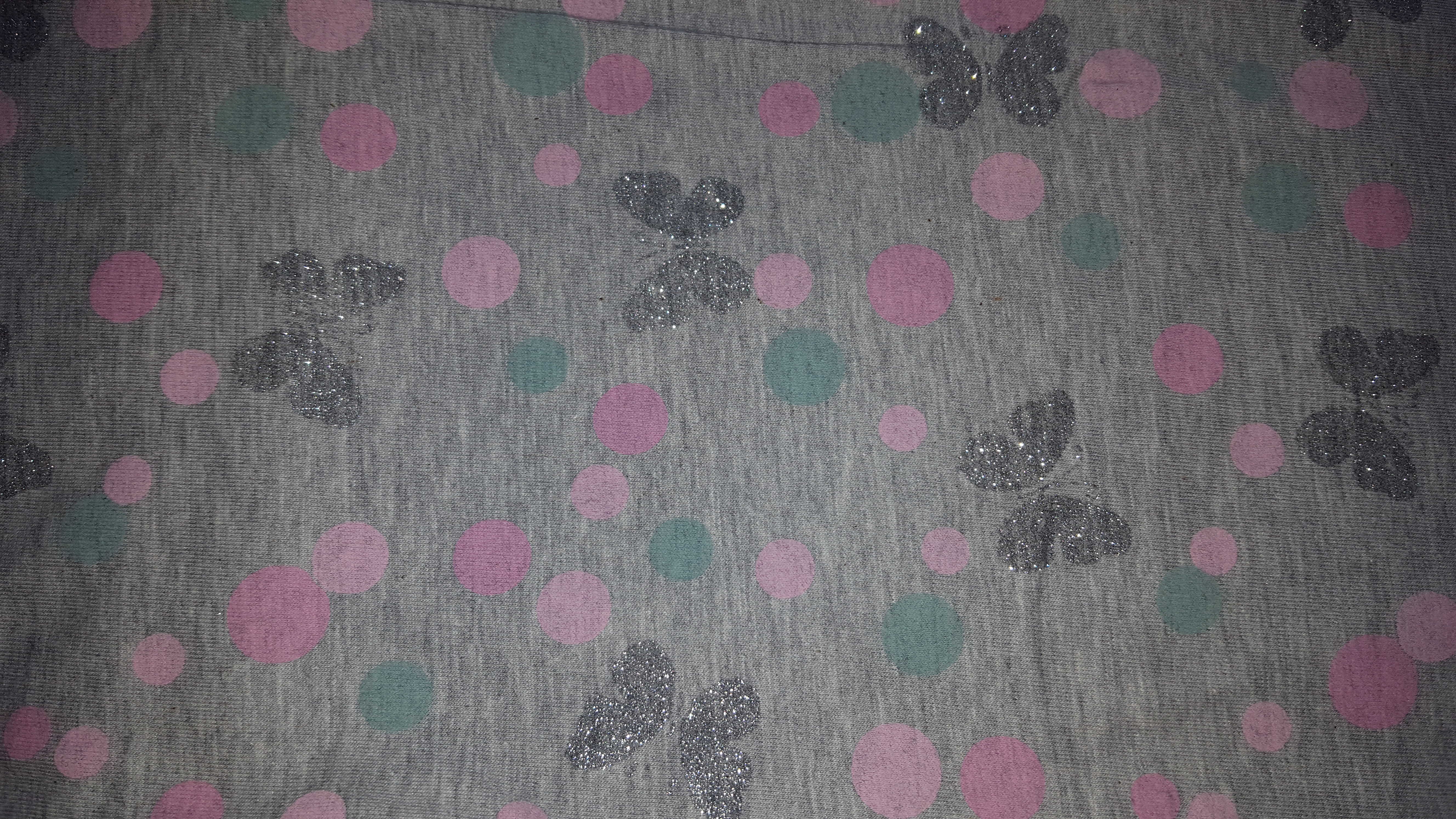 Grijs gemeleerd met glitter vlinders