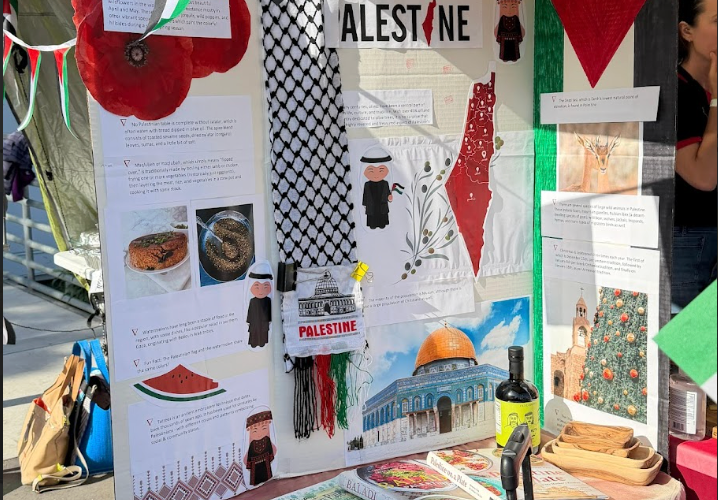 Palestine booth erasing Israel from the map, falsified info & propaganda
