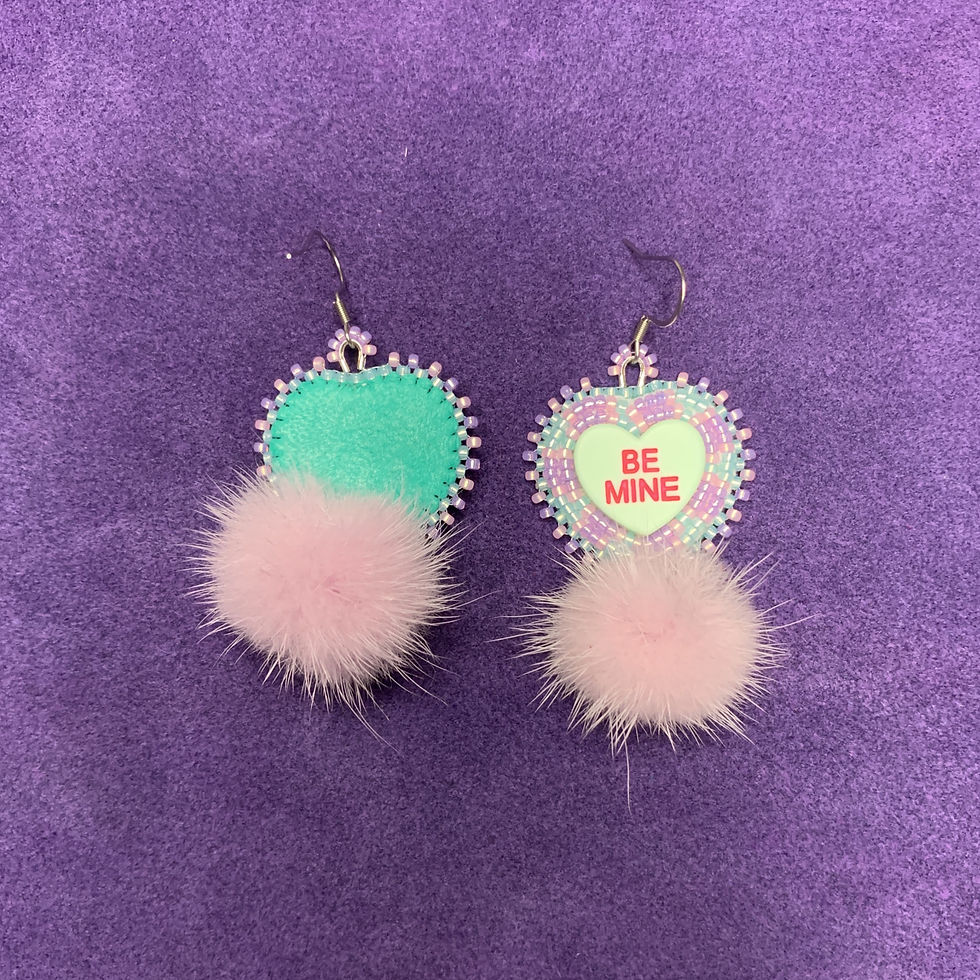 Thumbnail: Be mine MINT pom-pom earrings
