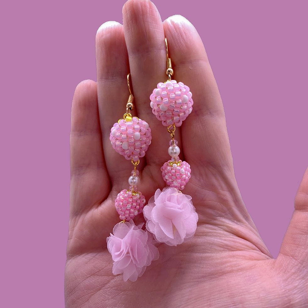 Thumbnail: Pink strawberry earrings