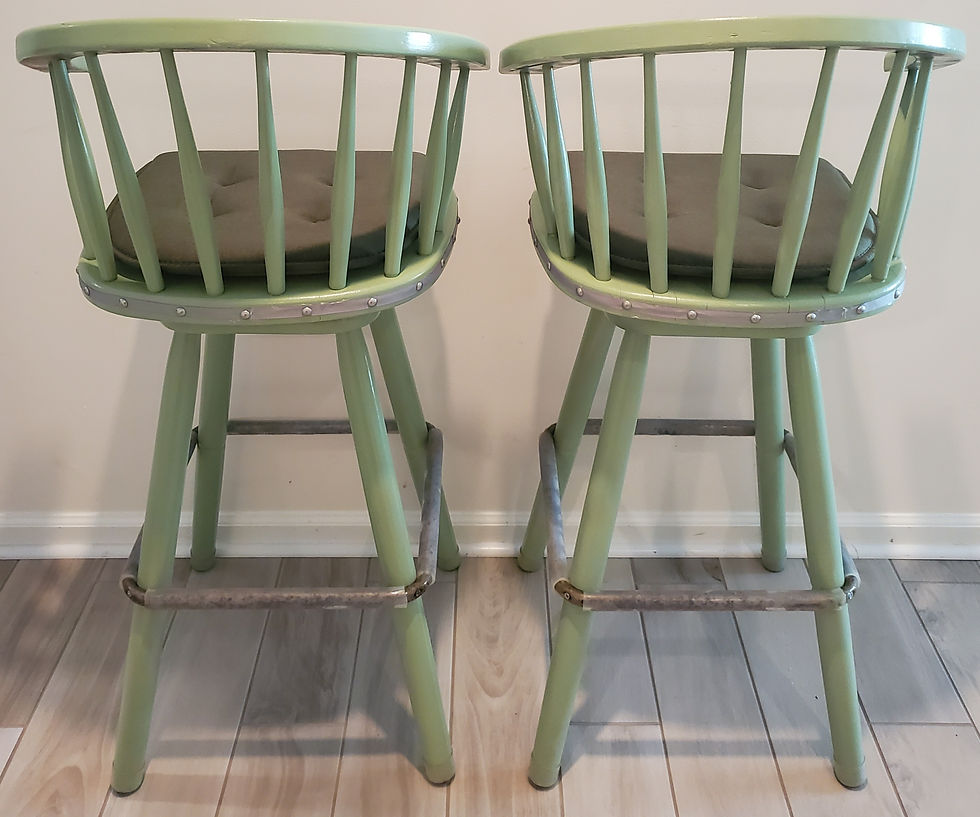 Thumbnail: 3~PIECE TABLE & BARSTOOLS SET ..... TABLE with METAL LEGS