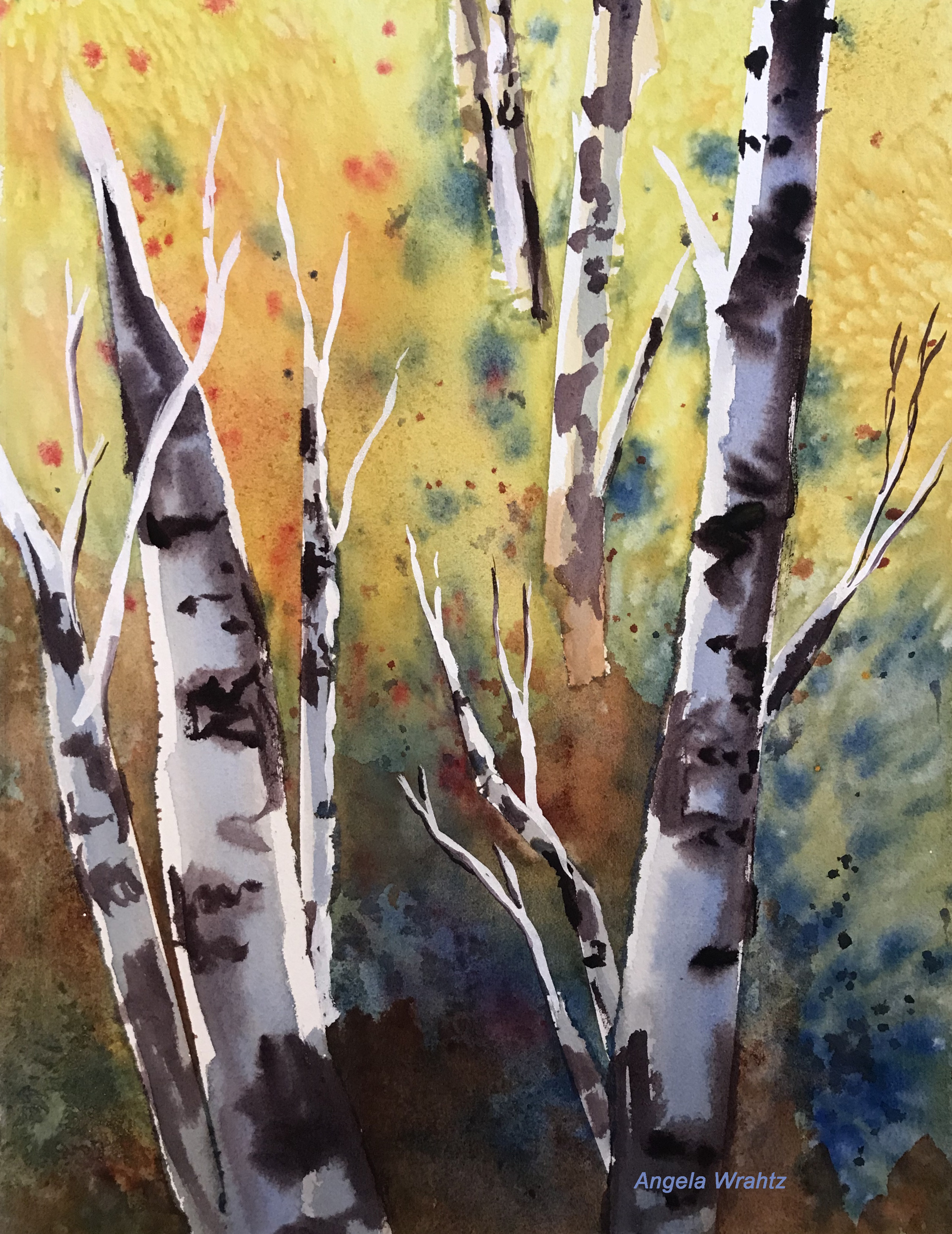 "Colorful Birches"