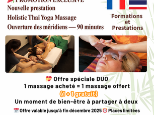 Limited-Time Special OfferBuy 1 Get 1 FREEHolistic Thai Yoga Massage – Meridian Line Opening