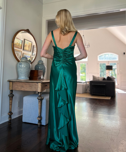 niki livas green dress Green V neck Long Prom Dress fg3609 main image 1