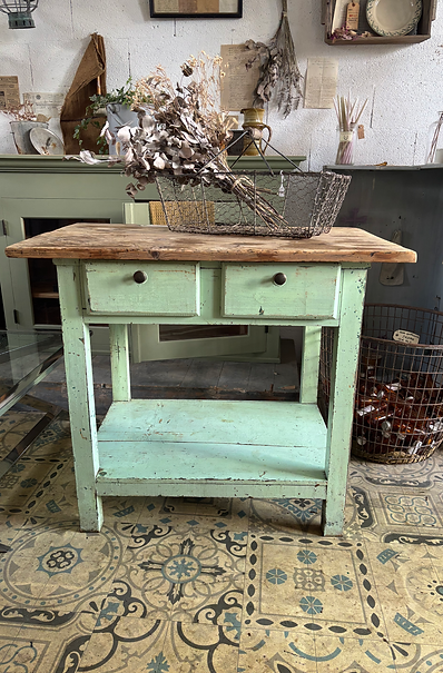 Meuble d’atelier patine mint