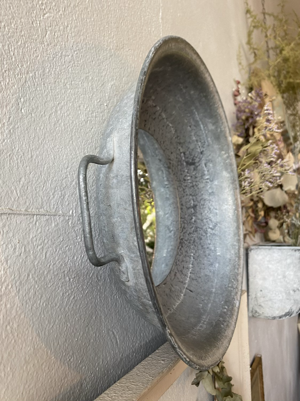 Miniature : Miroir bassine zinc